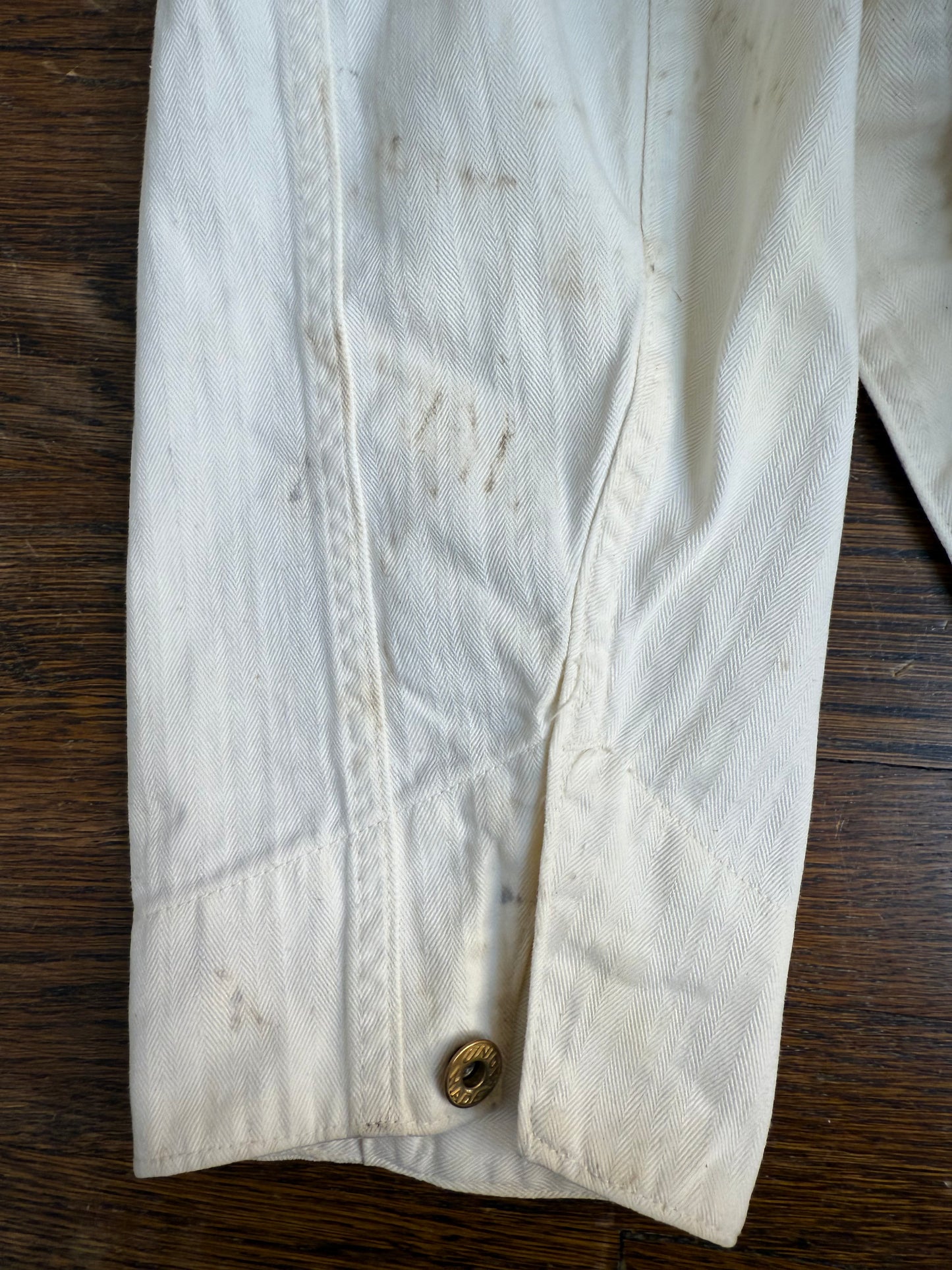 1950s Studebaker Shop Jacket, Cowden Size 46, Herringbone Twill, Klyce Motors, Chain Stitch Embroidery, 40s 50s Chainstitch Workwear Coat, Documented