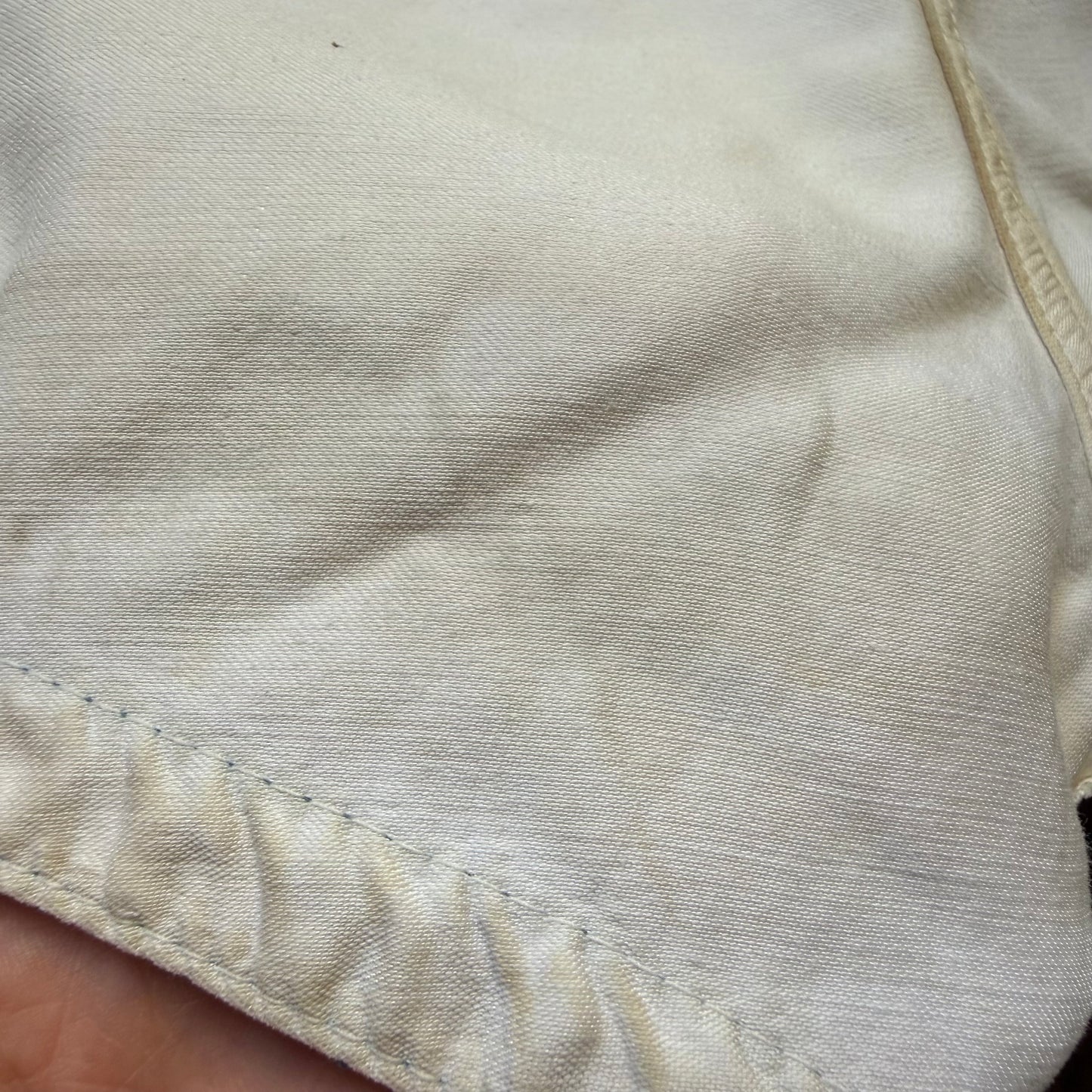 1940s White and Blue Satin Athletic Shorts, Belt, Padded Hips, Lawson Cavette Sporting Goods, Basketball? Boxing?
