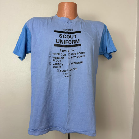 1970s Generic Scout Uniform T-Shirt, Bloopers! Size M/L