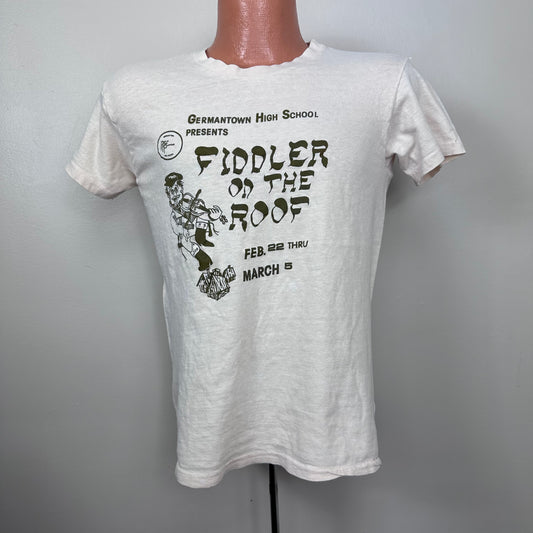 1970s Germantown High School Fiddler on the Roof T-Shirt, Hanes Size Small, 1979