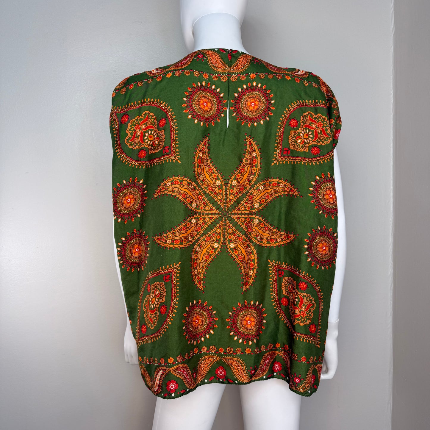 1950s Silk Scarf Blouse, Franklin Simon Size Small
