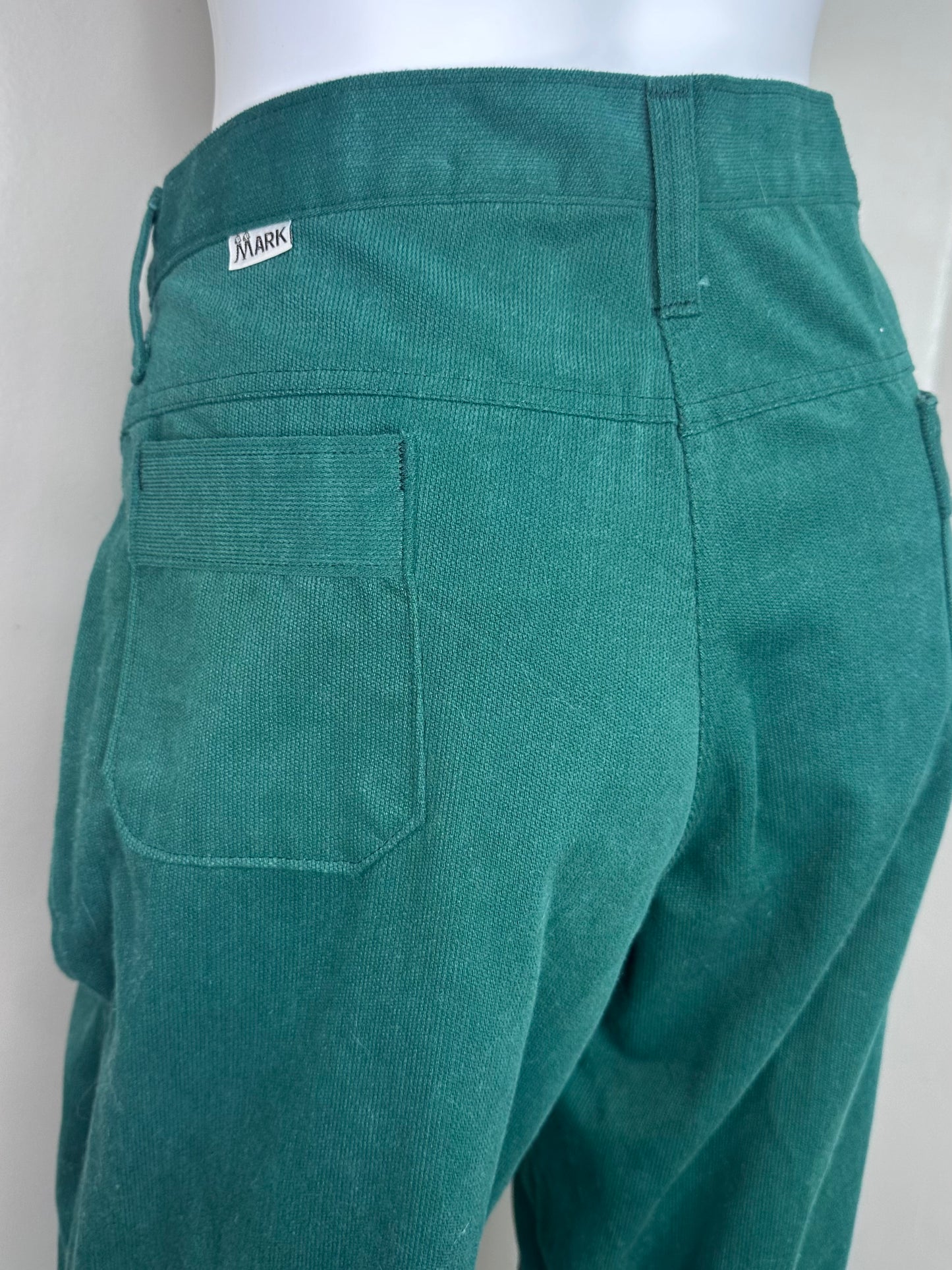 1970s Green Corduroy Flare Leg Pants, Mark Jeans 33"x29"