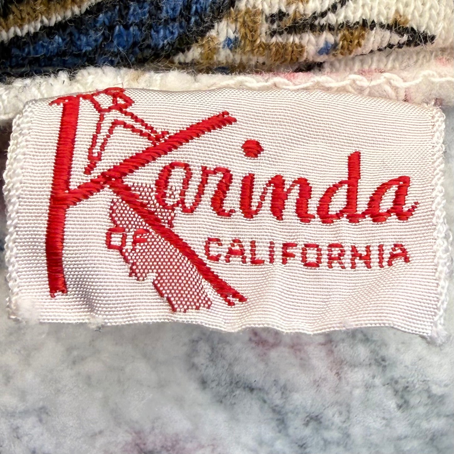 1960s Girls’ Floral Print Sweatshirt, Half Zip, Karinda of California Size 8