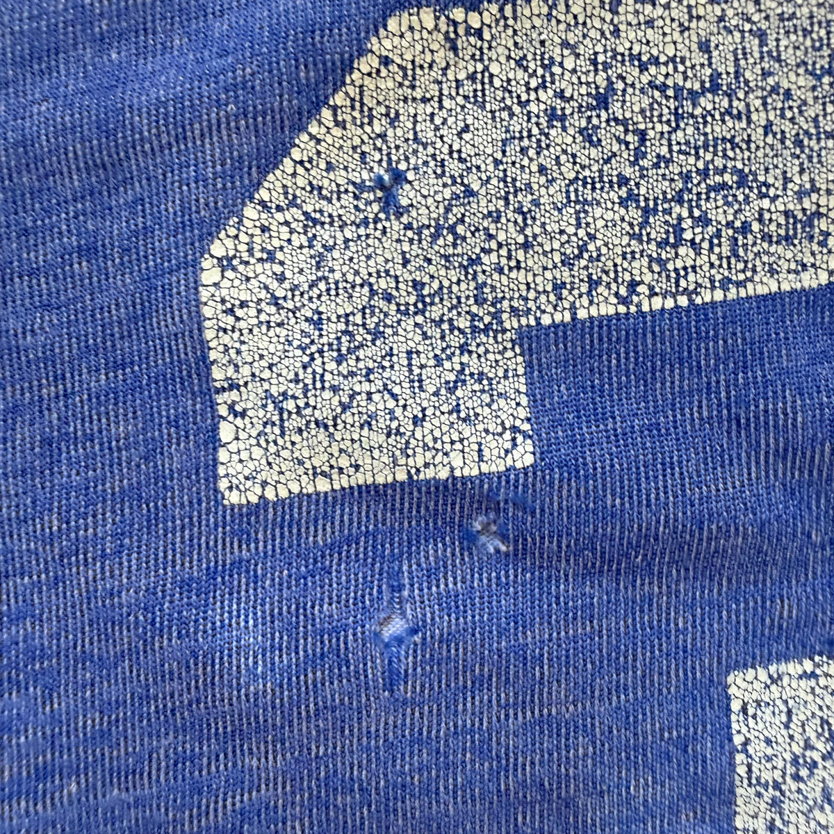 1960s Heather Blue Jersey, Dowdle & Jetton Sporting Goods Memphis Tenn Size 42, No 34, Distressed