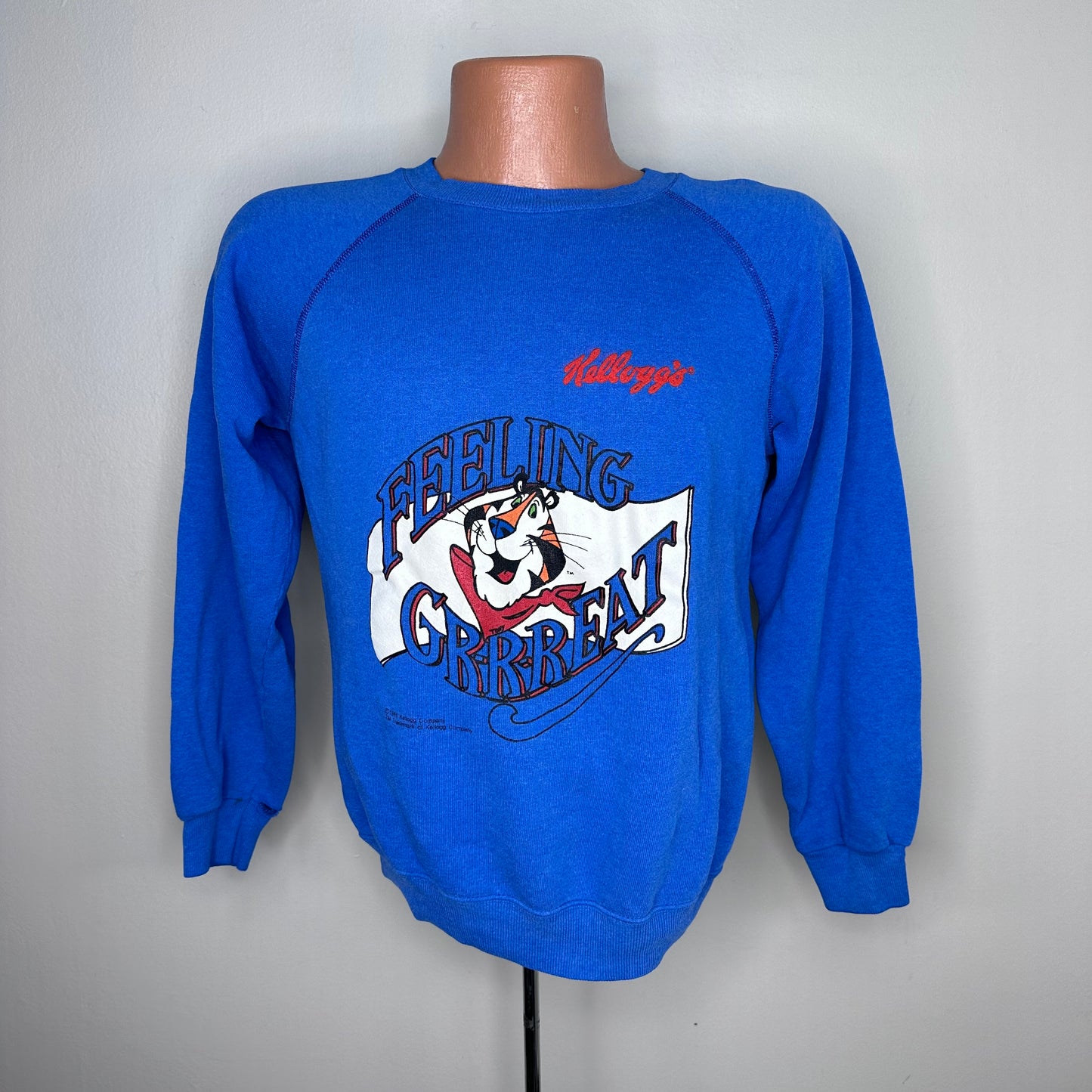 1980s Kellogg’s Sweatshirt, Hanes Size Small/Medium, Tony the Tiger Feeling Grrreat