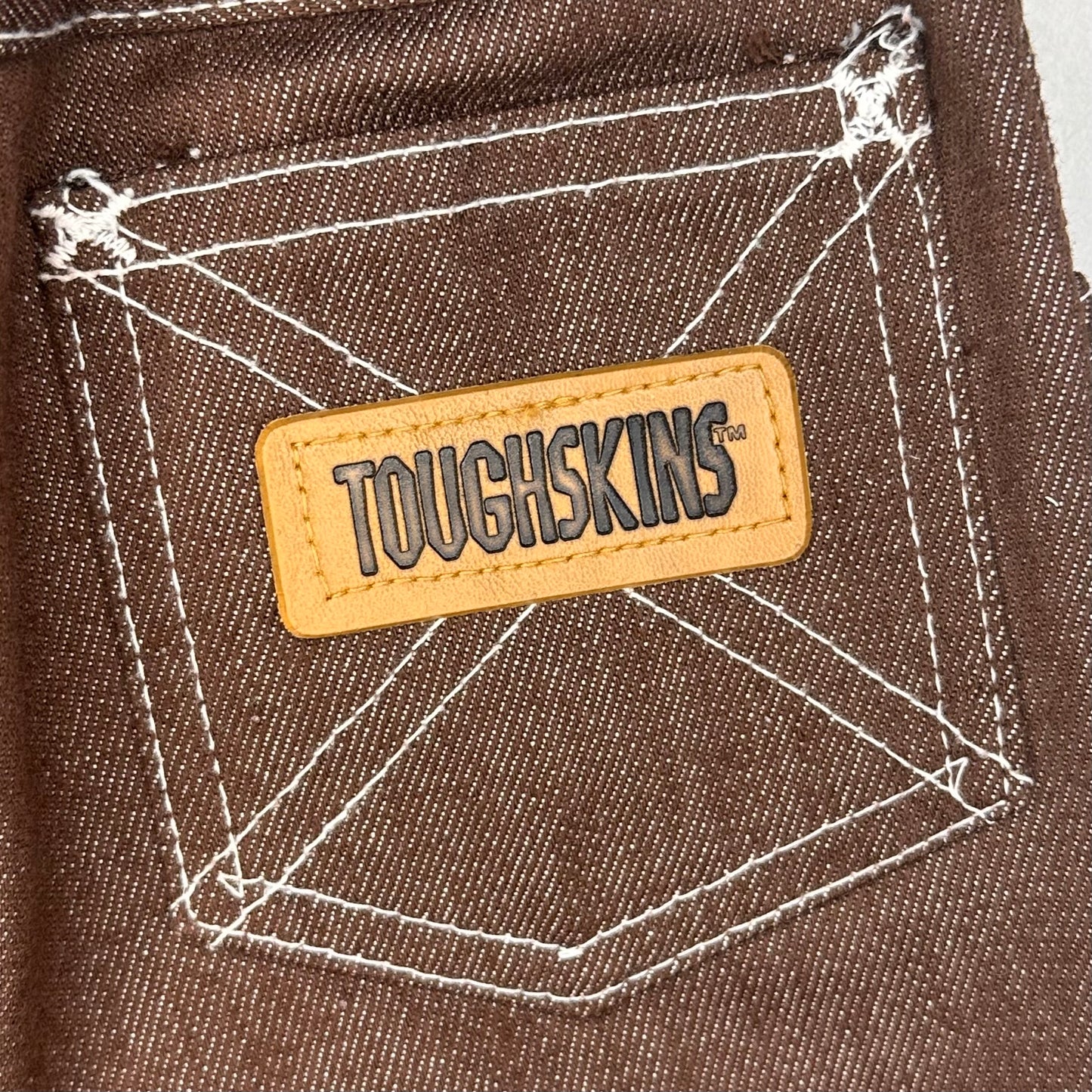 1970s Kids Brown Denim Jeans, Sears Toughskins Size 7