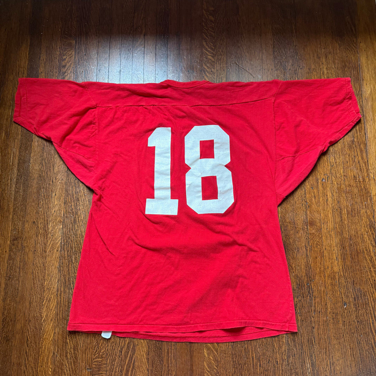 1970s Red Cotton Jersey, Size XL, No. 18