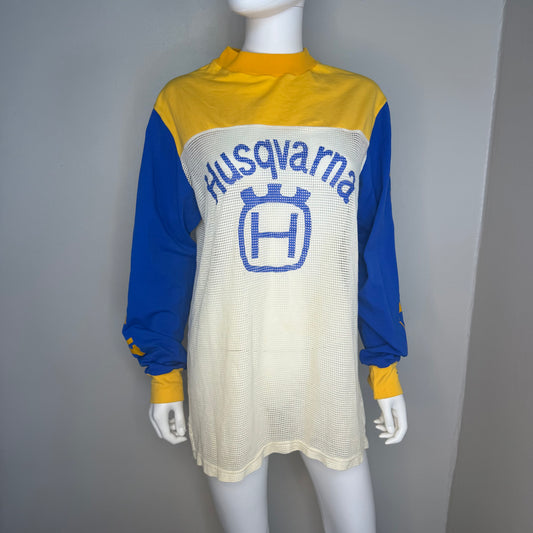 1970s Husqvarna Motocross Jersey, Cycle Supply, The Knitty Gritty Dirt Shirt Size Large, No 267