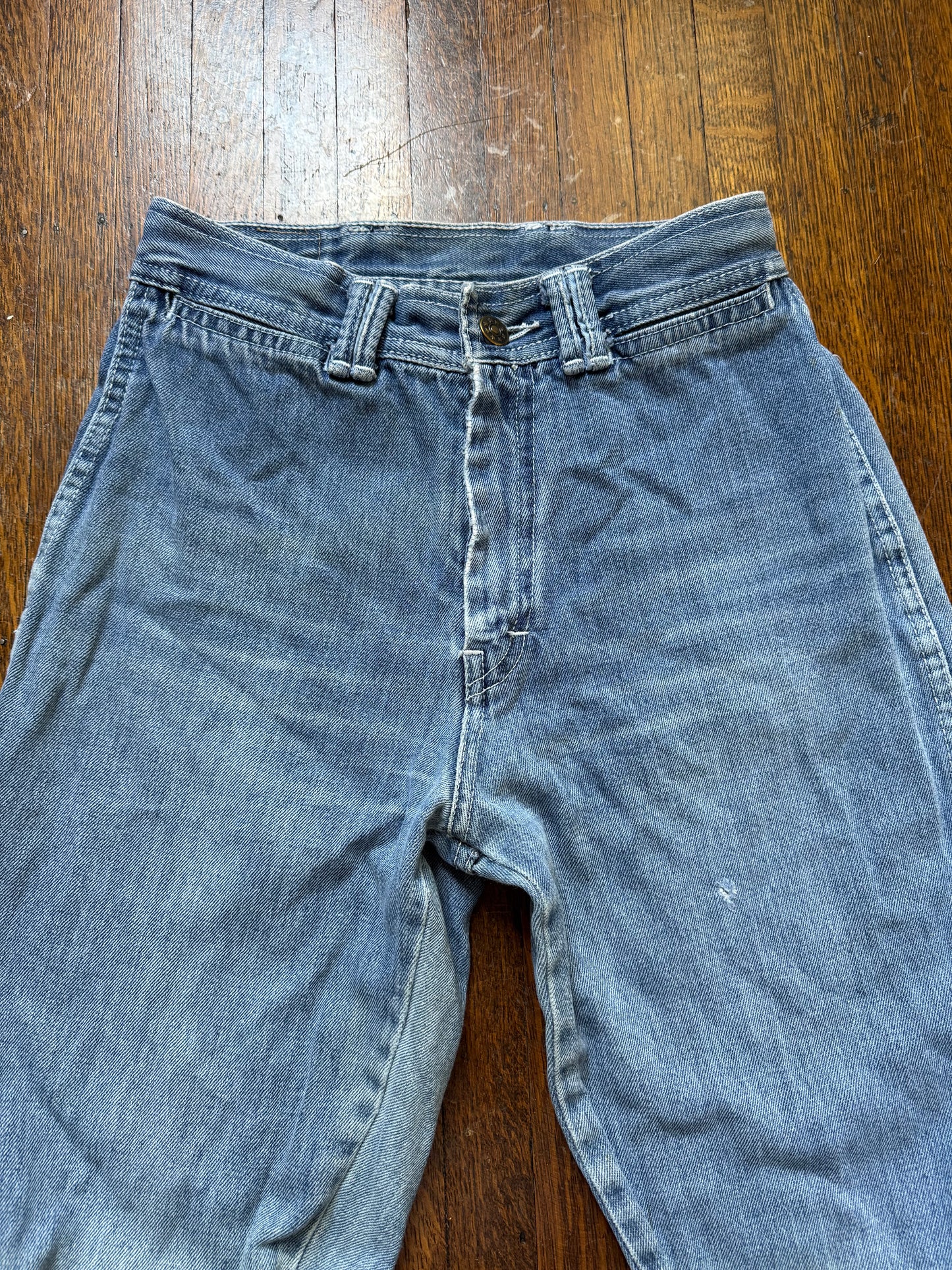 1970s Blue Jeans, High Rise, Straight Leg, Best Made Togs Size 0, 25"x33"