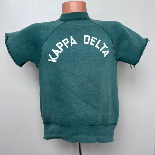 1950s Kappa Delta Sorority Short Sleeve Sweatshirt, Size Small, Farmville Four, Faded/Distressed