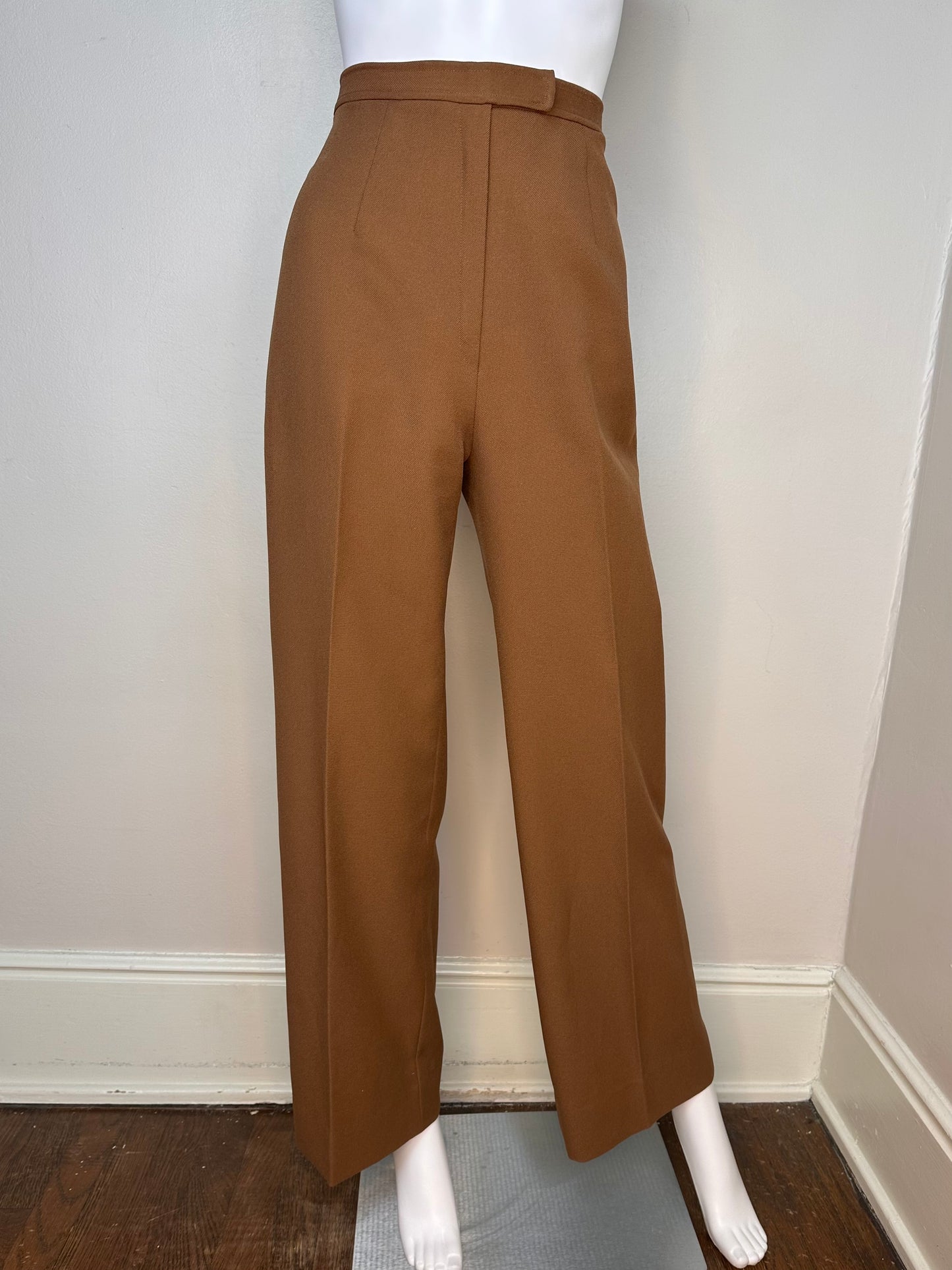 1970s Mocha Brown High Waisted Pants, Size XS/Small