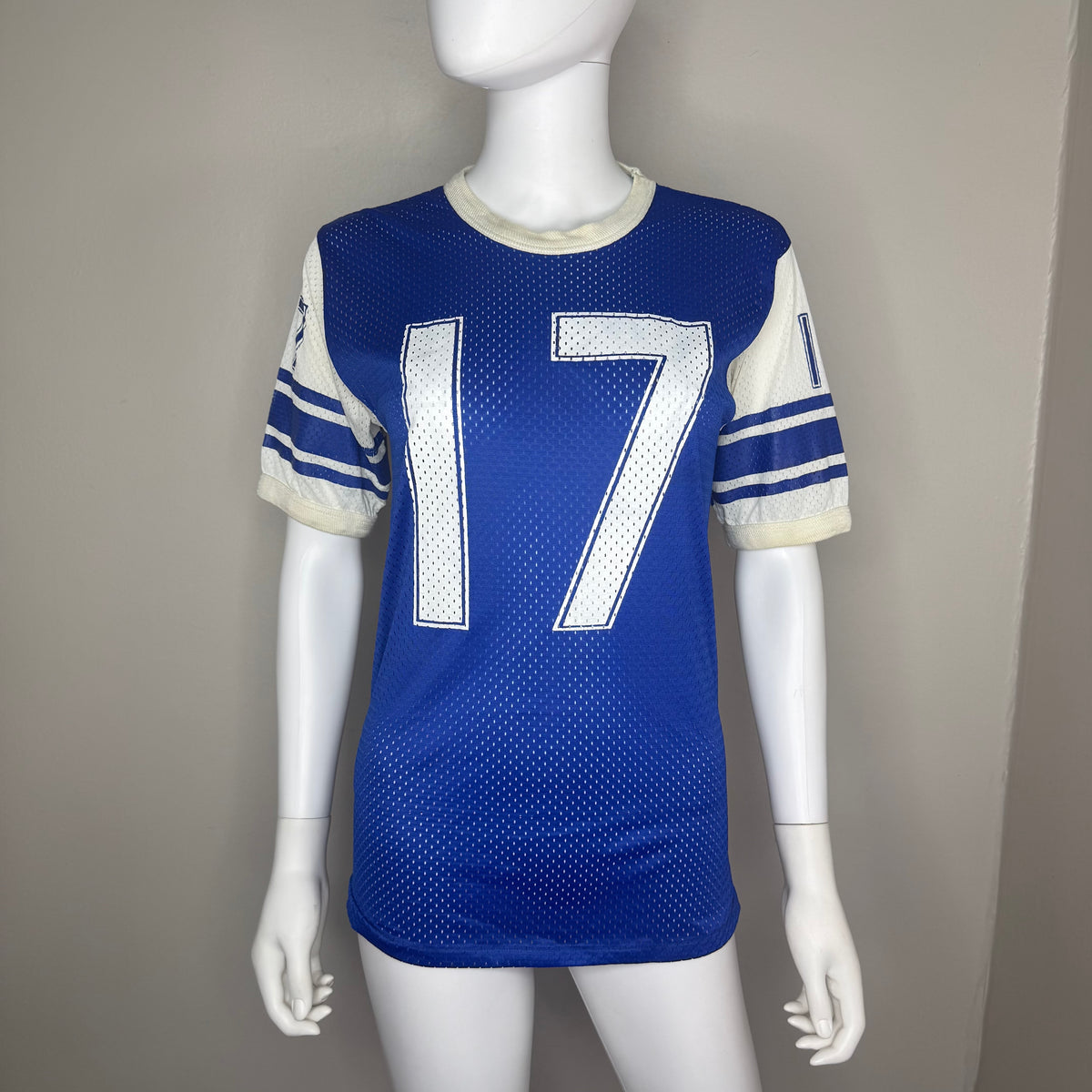 1970s/80s Blue Mesh Jersey T-Shirt, Size Small, Spencer, No 17