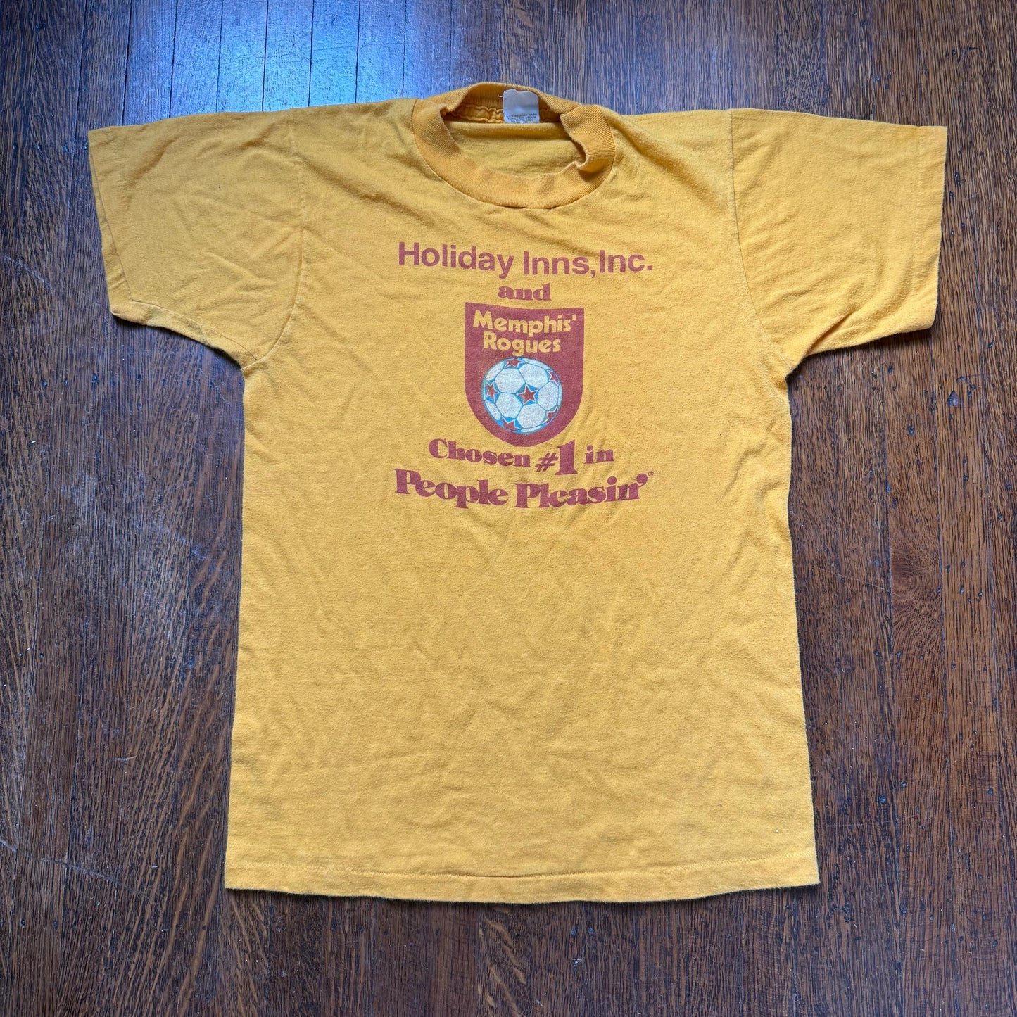 1980s Memphis Rogues Soccer T-Shirt, Holiday Inns Inc Chosen #1 in People Pleasin, Super Screen Stars Size Small