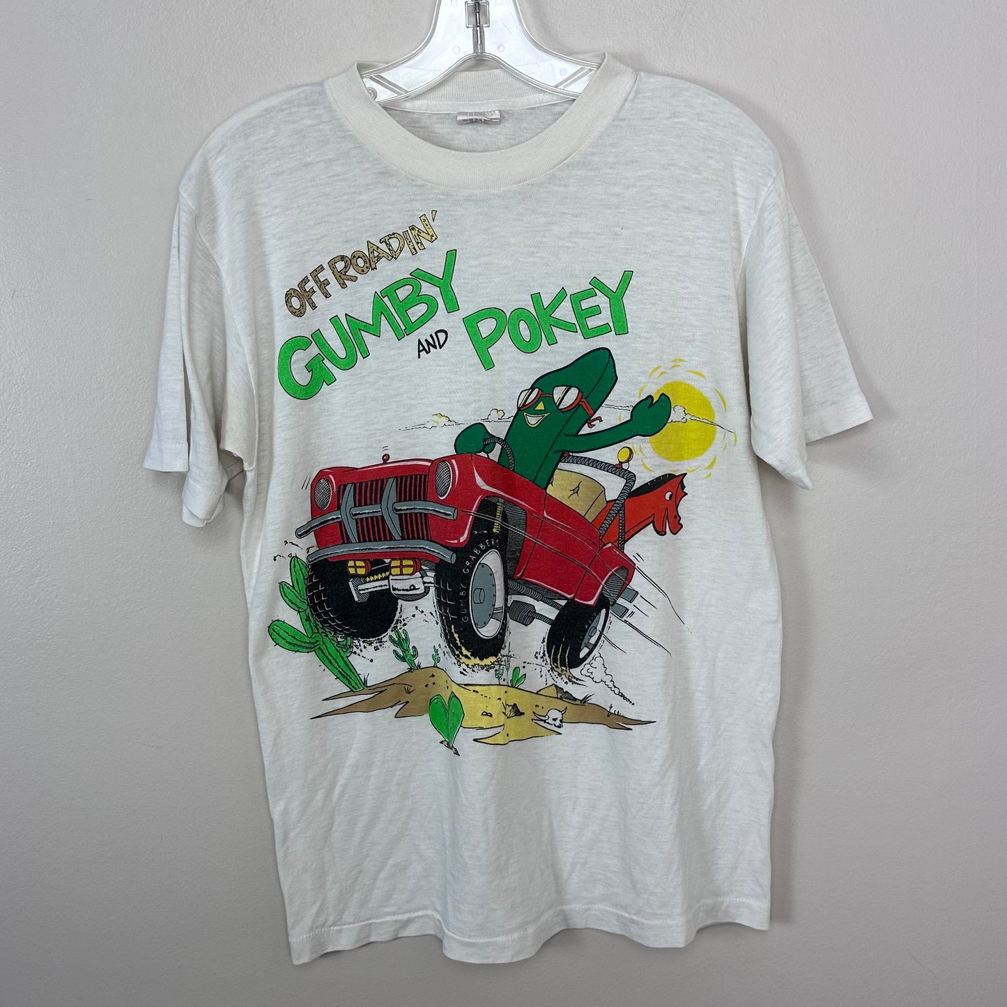 1980s Gumby and Pokey Off Roadin T-Shirt, Signal Size S/M