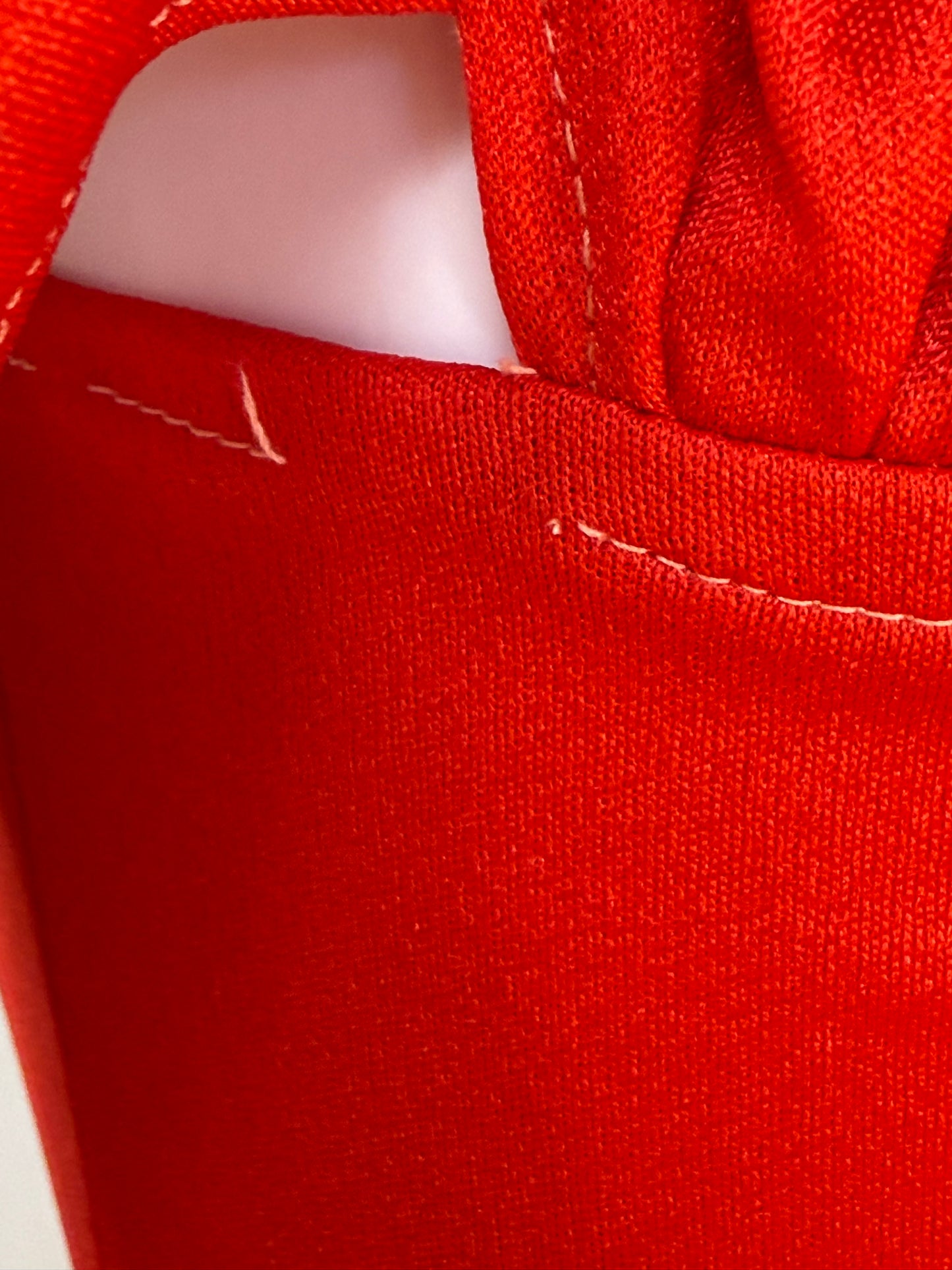 1970s/80s Red Disco Jumpsuit, Size XS/Small, Shiny, Ruching, Open Back