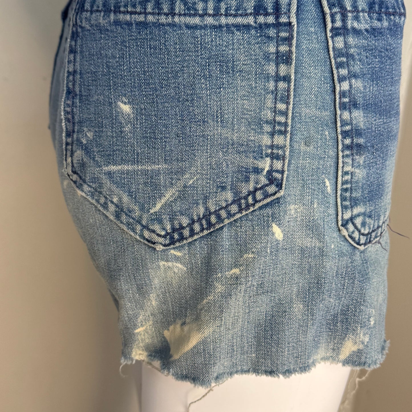 1970s Denim Shorts, Distressed Cut Offs, Seafarer, Fabric by Erwin, Selvage, US Navy Uniform Jeans