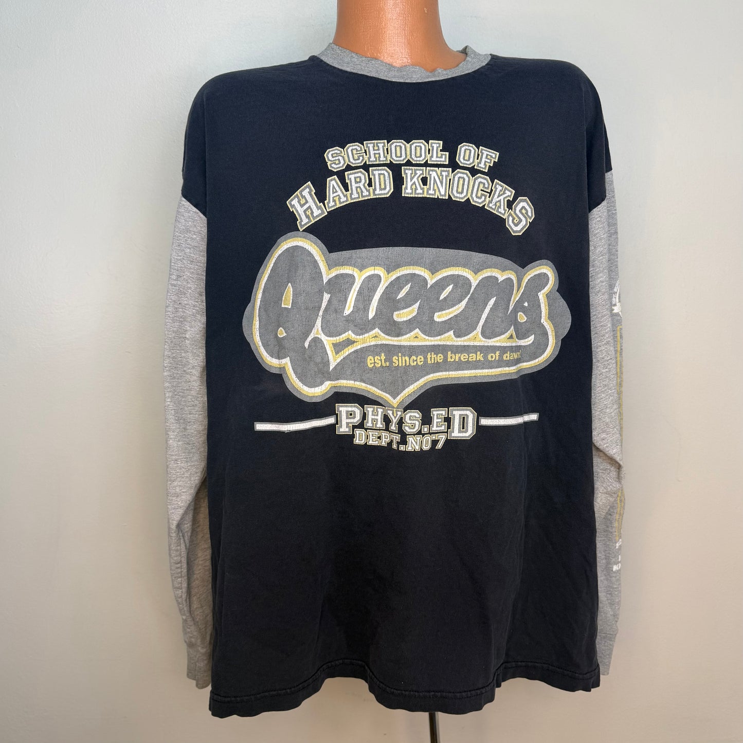 1990s School of Hard Knocks Queens Long Sleeve T-Shirt, SOHK Size 2XL, Phys Ed Dept No 7