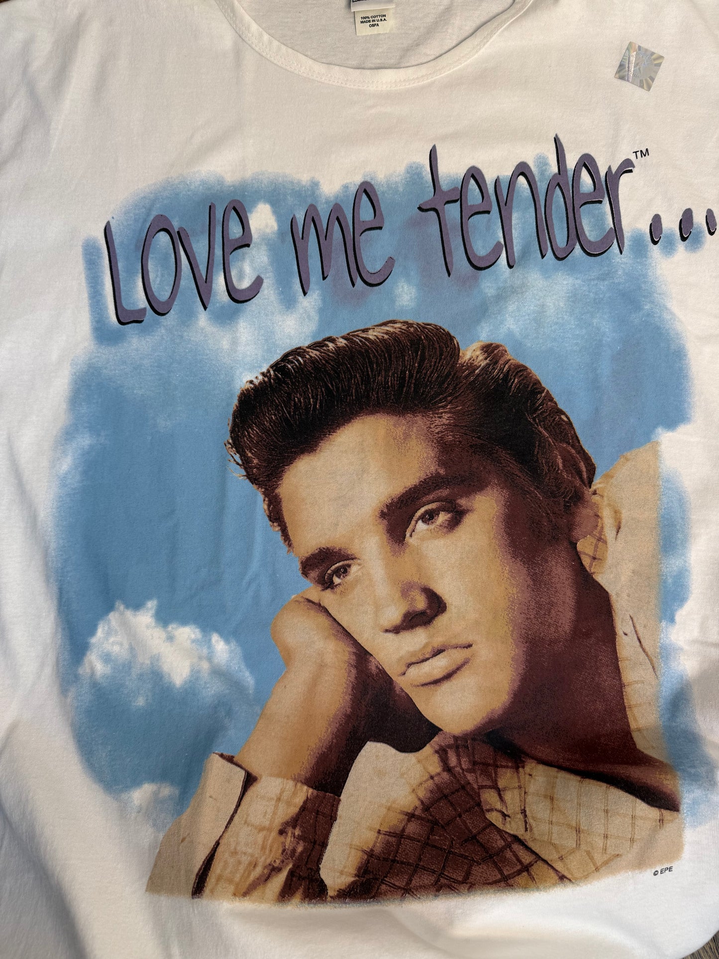 1990s Elvis Presley Love Me Tender Nightgown, T-shirt Dress, Gaziani Size One Size Fits Most, EPE Signature Product, New/Unworn