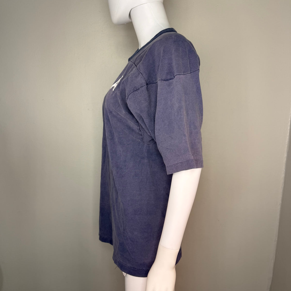 1970s UMAA Blue Cotton Jersey T-Shirt, Russell Athletic Size Small, Distressed