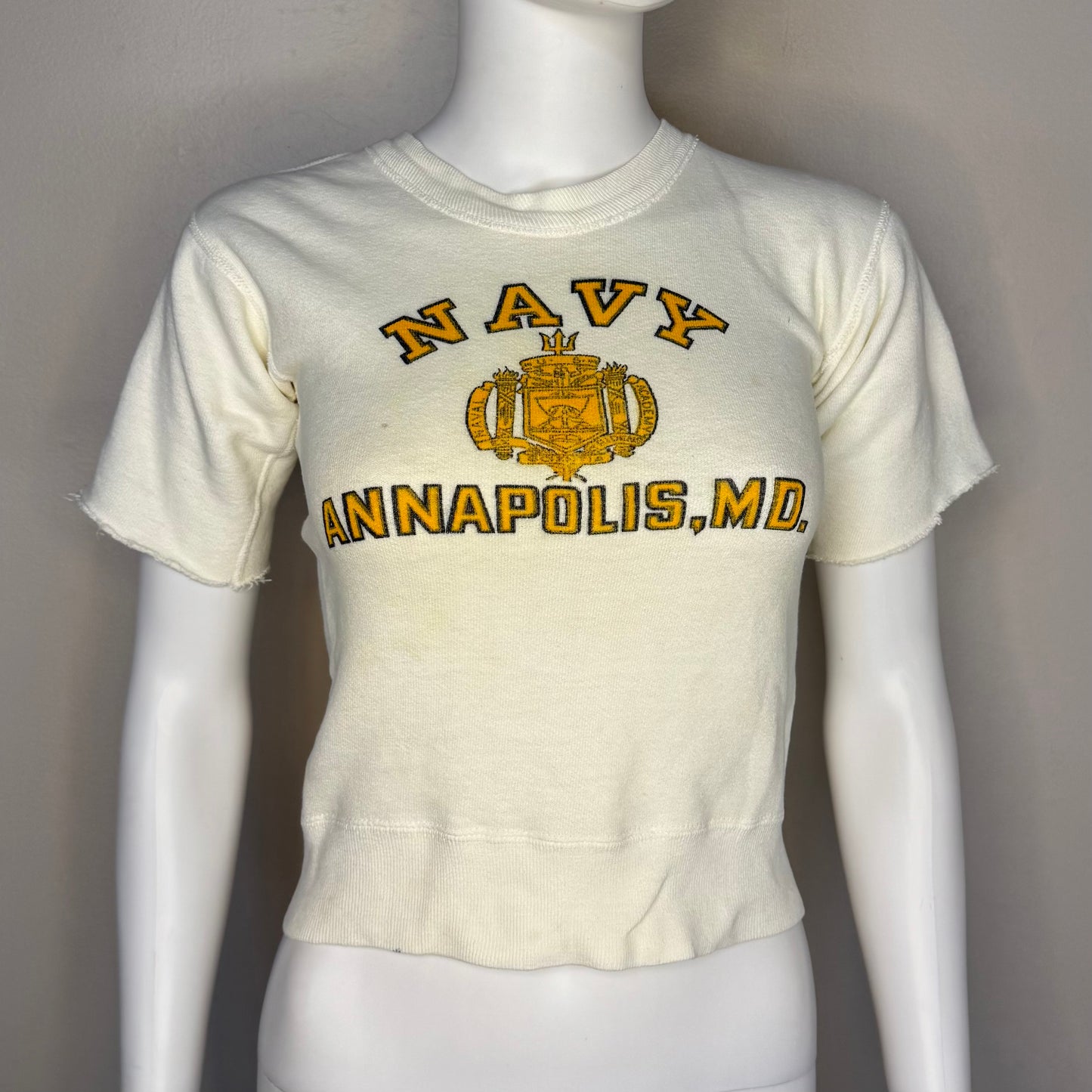 1950s Navy Annapolis MD Sweatshirt, Champion Knitwear Size Youth 10, Naval Academy