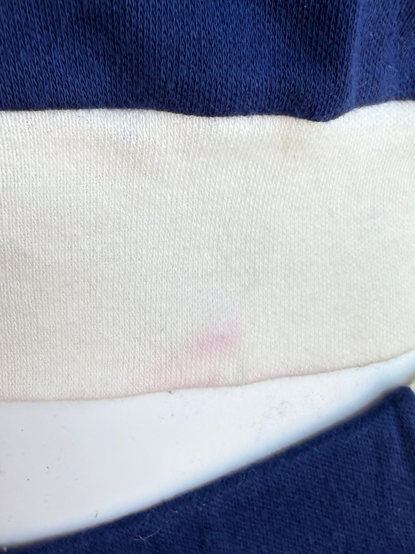 1970s/80s Blue Knit Top and Shorts Set with Red and White Stripes, Size XS-Small, Deadstock