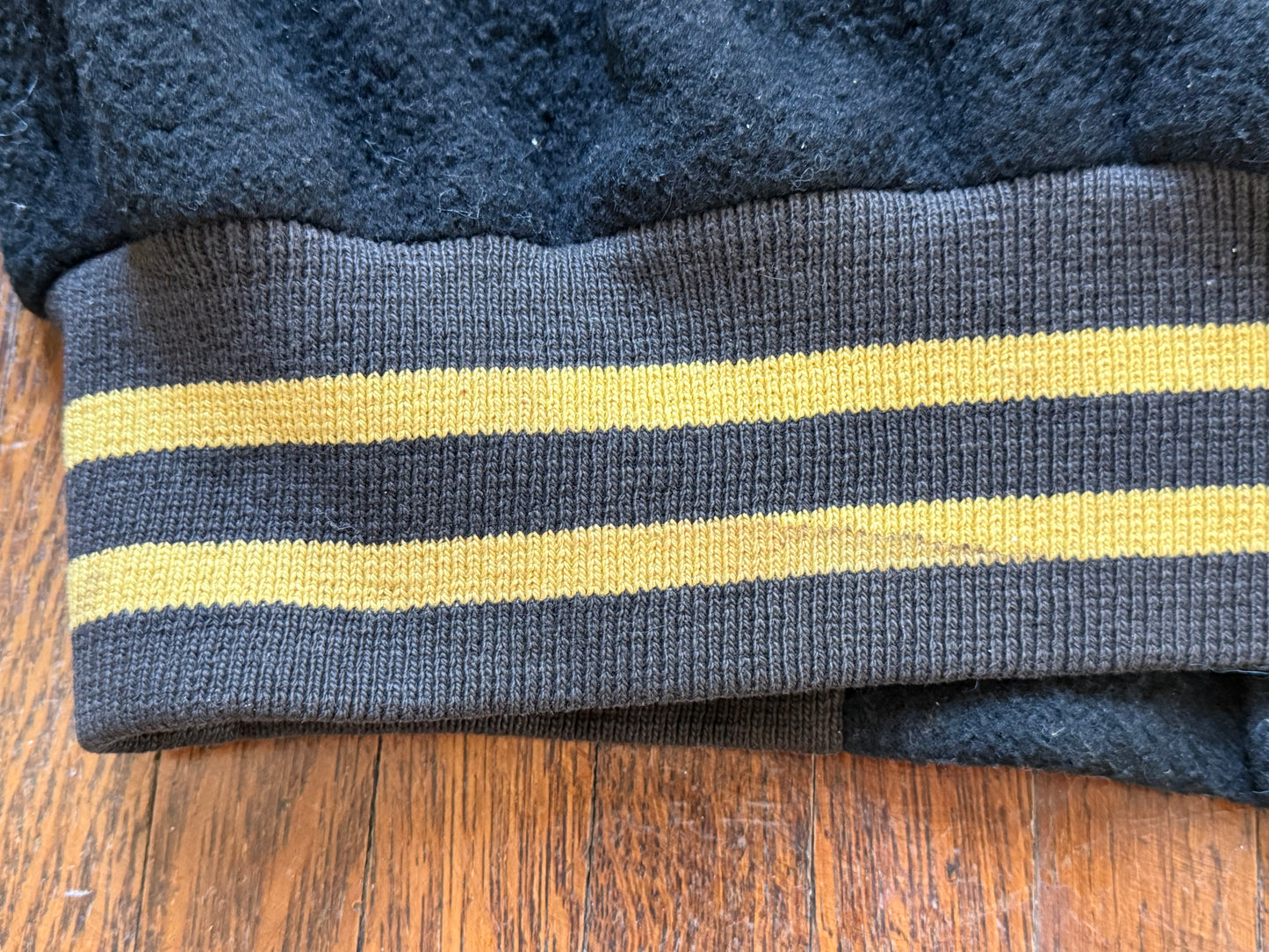 1940s Varsity Jacket, Black and Yellow, Delta Champs 45-46, Size Medium/Large