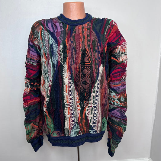 1980s/1990s Coogi Australia Sweater, Size XL, Asymmetrical Textured Design