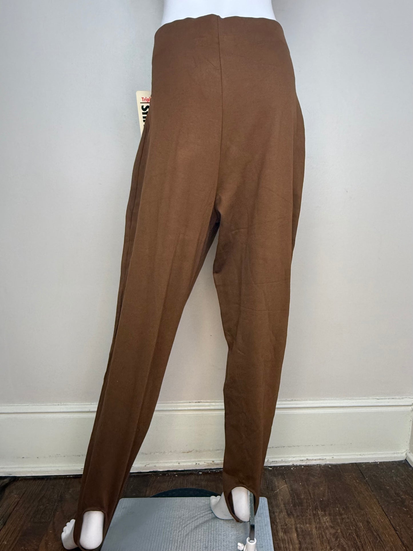1990s Brown Stirrup Pants, Venezia Vitale Size 22/24, Lane Bryant, High Rise Tapered Leg, Deadstock, New With Tags