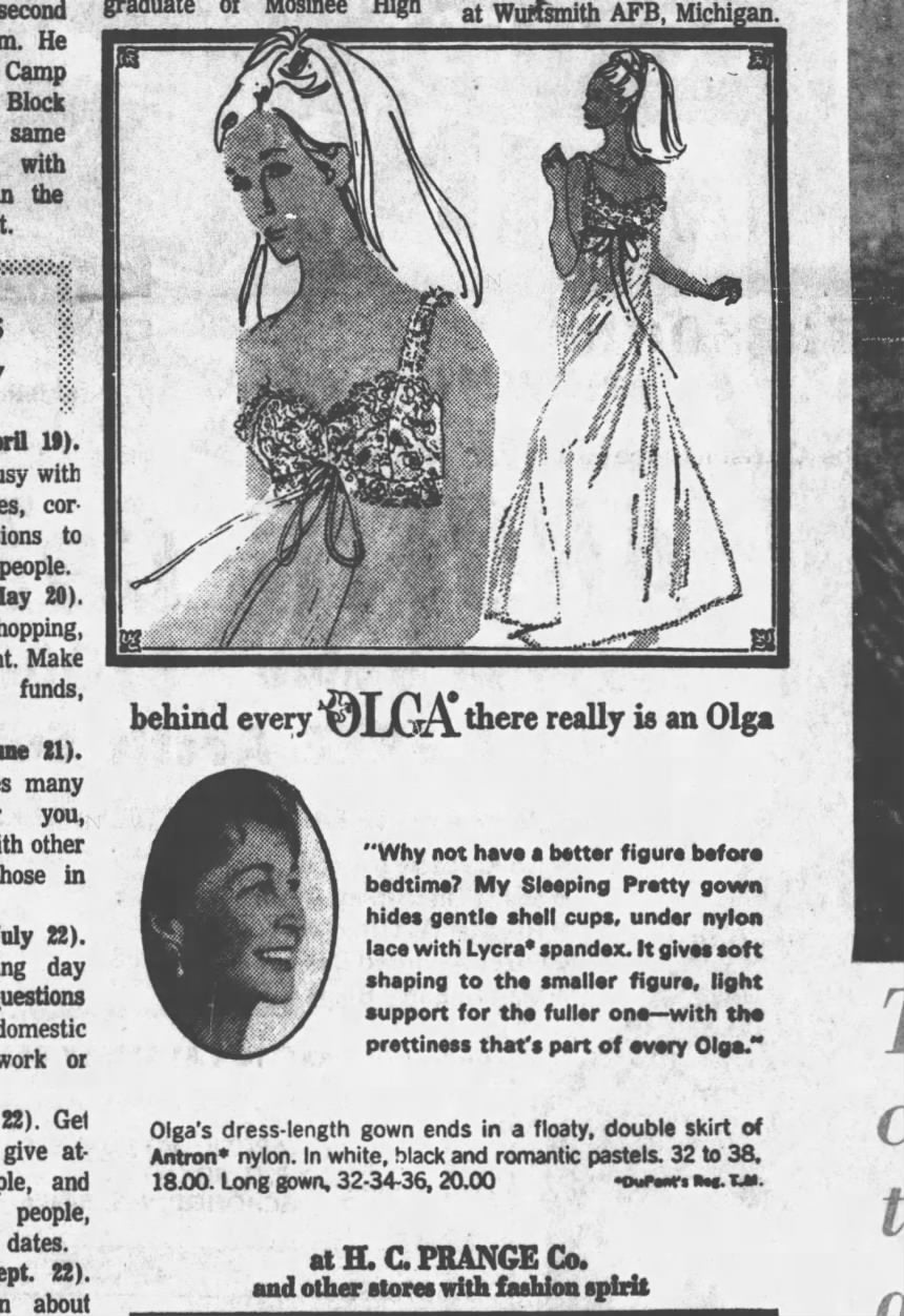 1960s/70s Olga Sleeping Pretty Nightgown, Pastel Pink, Size 34, Full Length