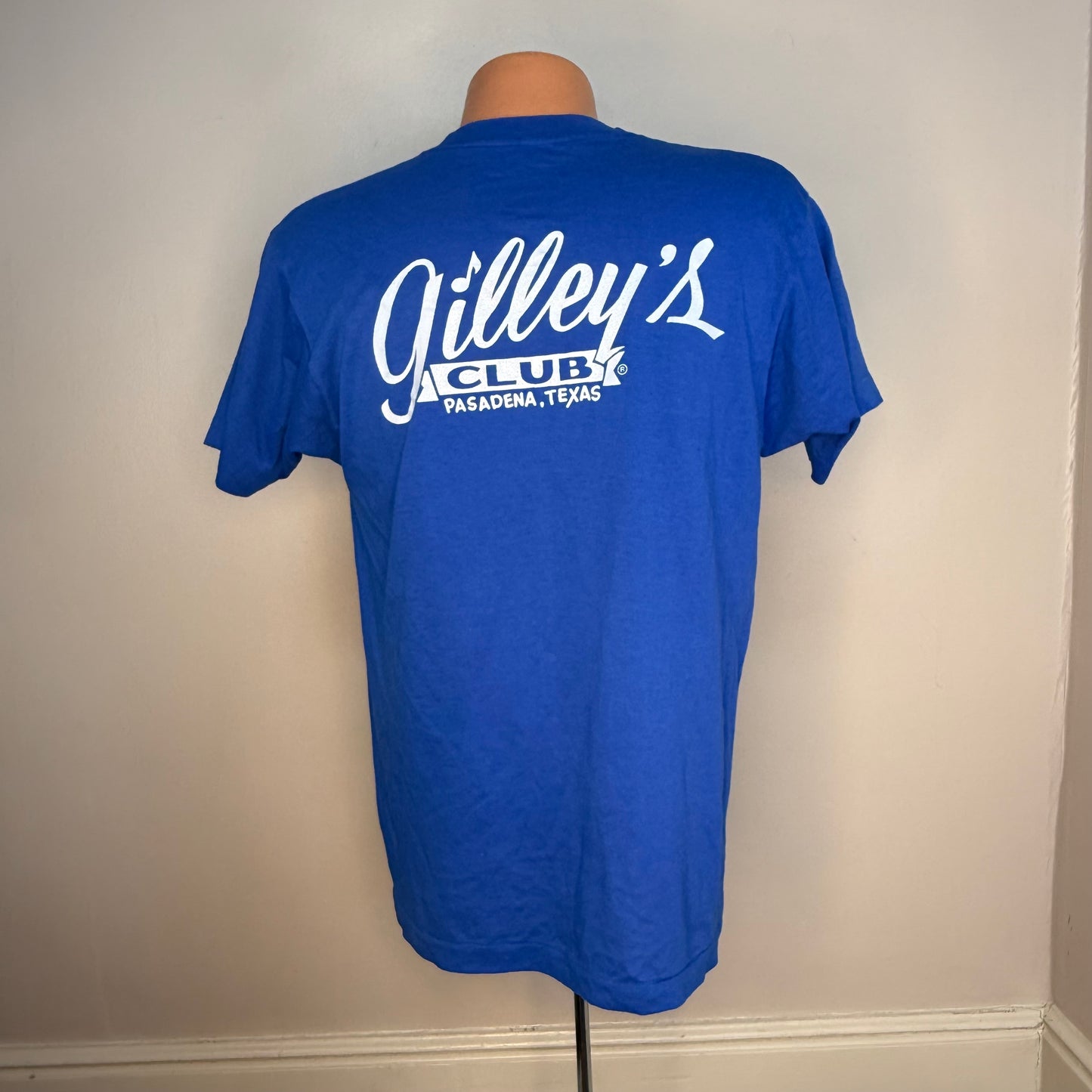 1980s Blue Gilley’s Club T-Shirt, Pasadena Texas, Screen Stars Size Medium, Urban Cowboy