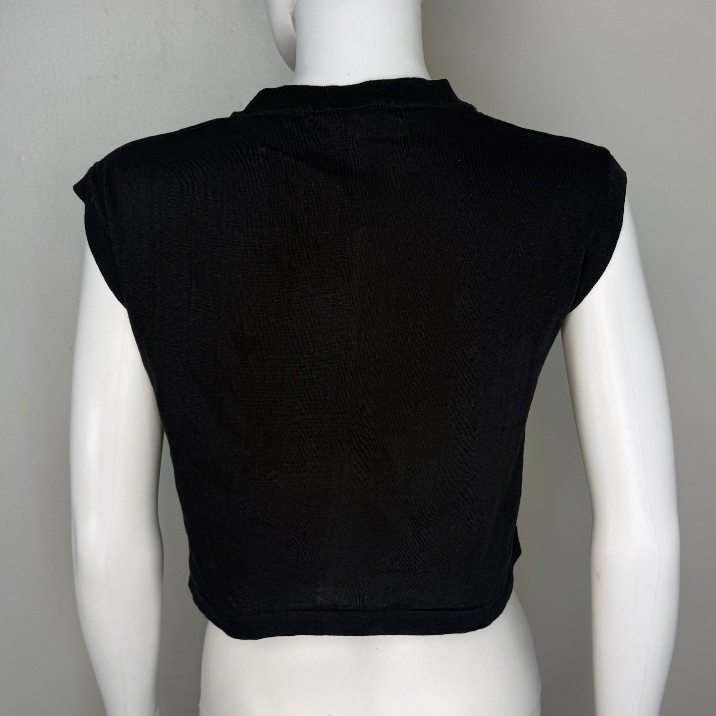 1980s Michael Jackson Thriller Cropped Sleeveless T-Shirt, Size Medium, Parking Lot Tee