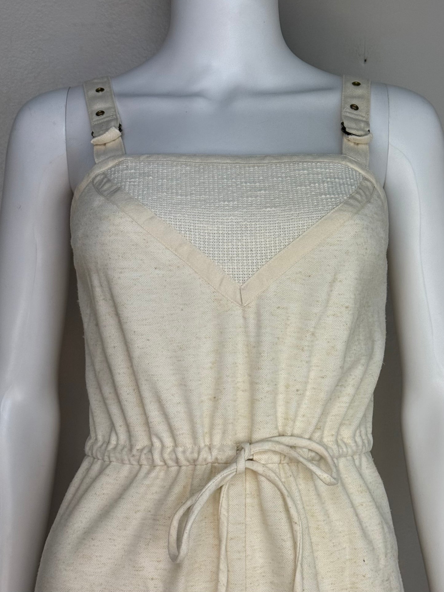 1970s Cream Sleeveless Jumpsuit, Jerell of Texas Size XS