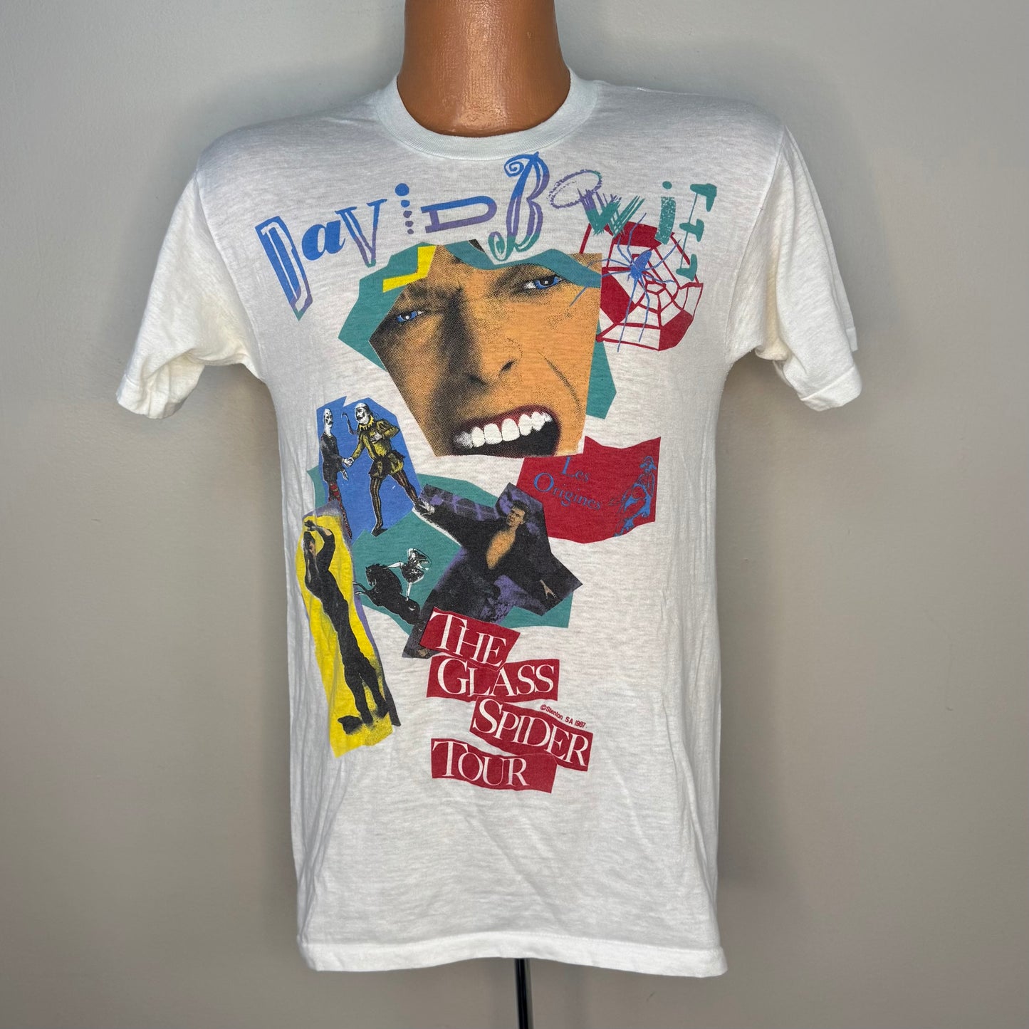 1980s David Bowie Concert T-Shirt, The Glass Spider Tour 1987, Healthknit Size Small