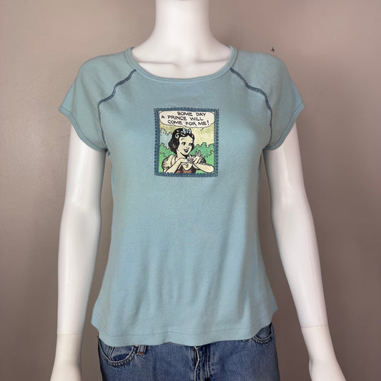 1990s/Y2K Snow White T-Shirt, Ink & Paint by Disney Size Small-Medium, Some Day A Prince Will Come For Me!