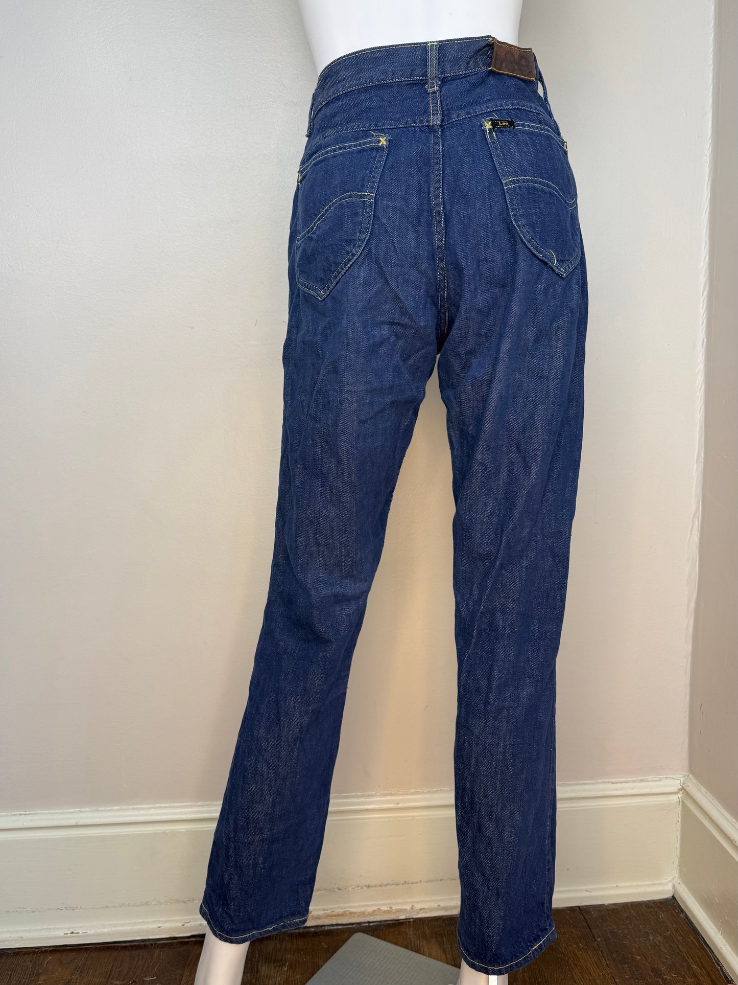 1960s Blue Jeans, Lady Lee Riders, 25.5"x29.5", Authentically Western Sanforized Cotton Blu-Fast Denim