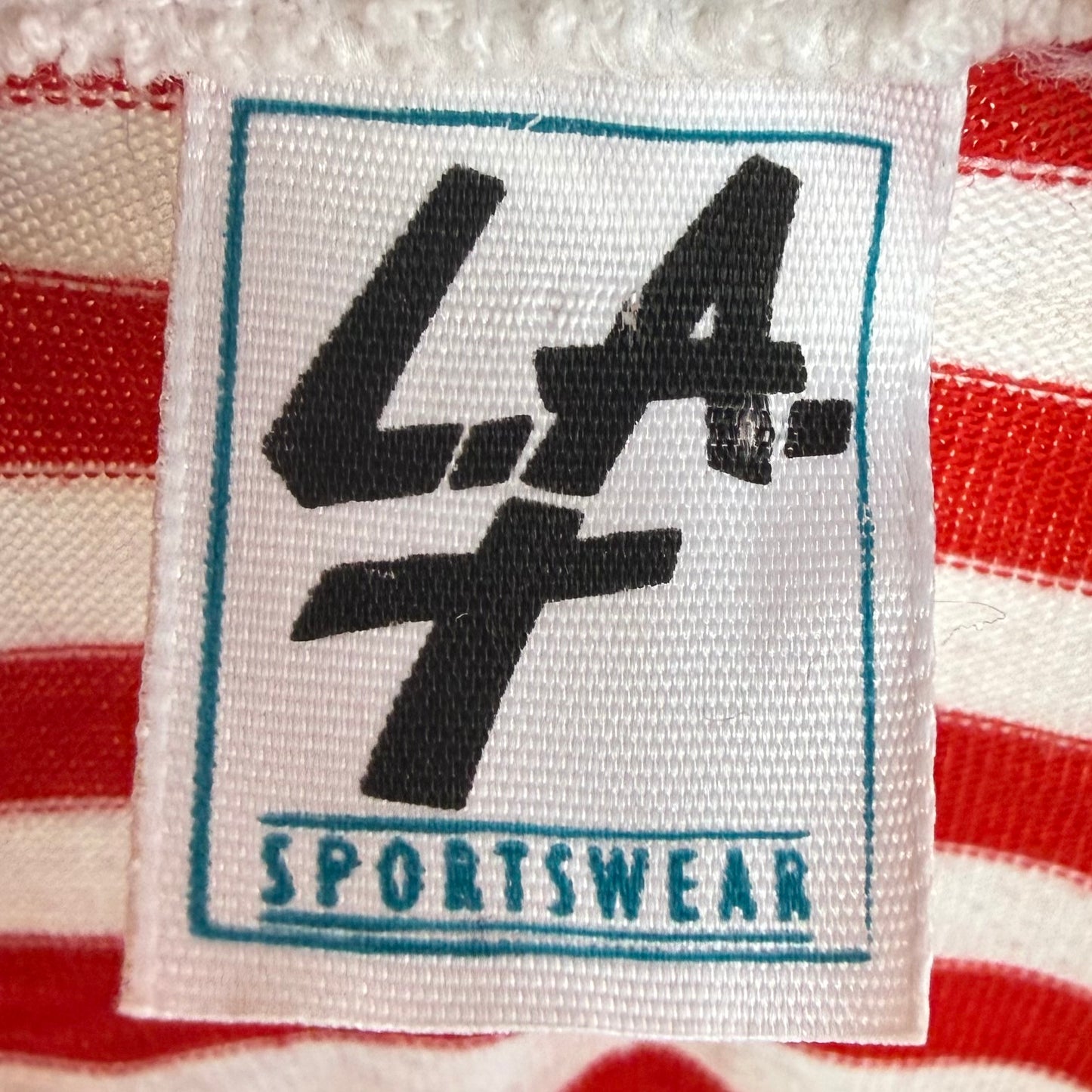 1980s/90s Georgia Bulldogs Striped Cropped T-Shirt, L.A. T Sportswear Size L/XL, University of Georgia