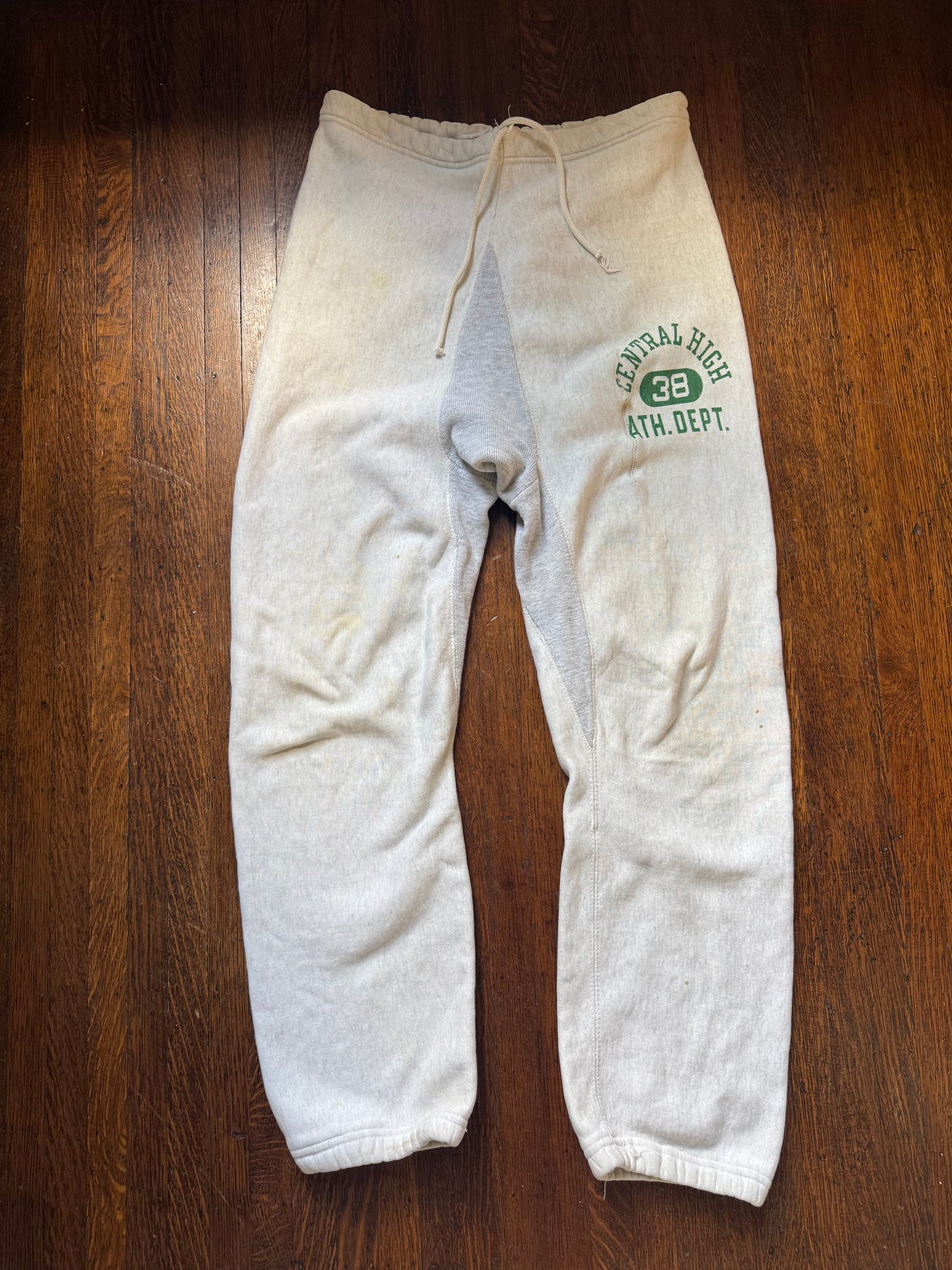 1950s Champion Reverse Weave Two Tone Expansion Gusset Sweatpants, Central High School, Champion Knitwear Co Size Medium
