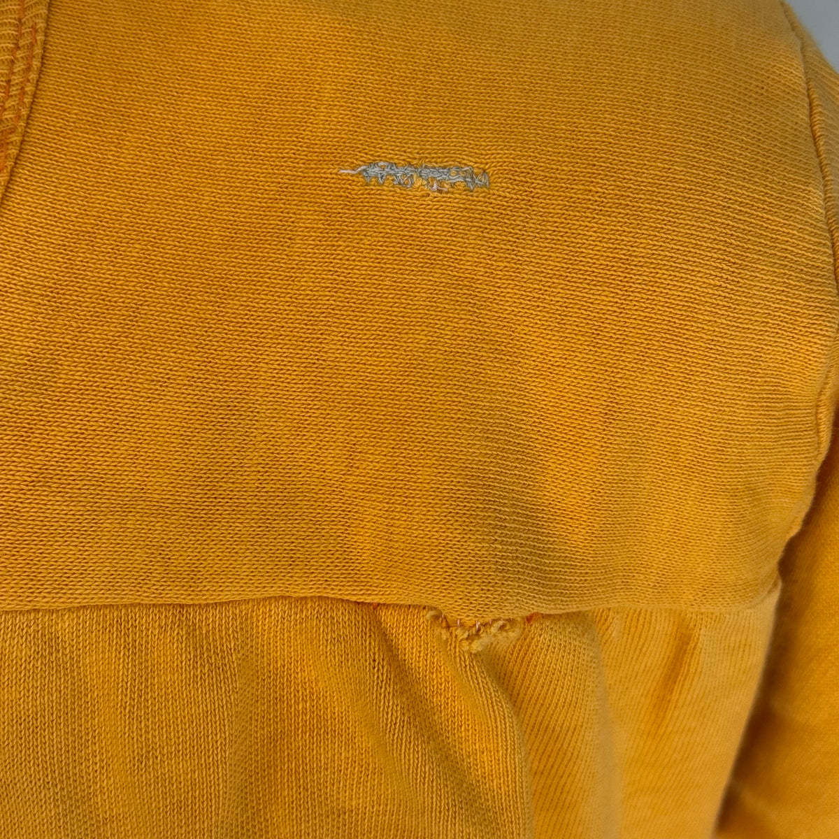 1960s Orange Cotton Jersey, Russell Athletic Size Large, No 22, Distressed