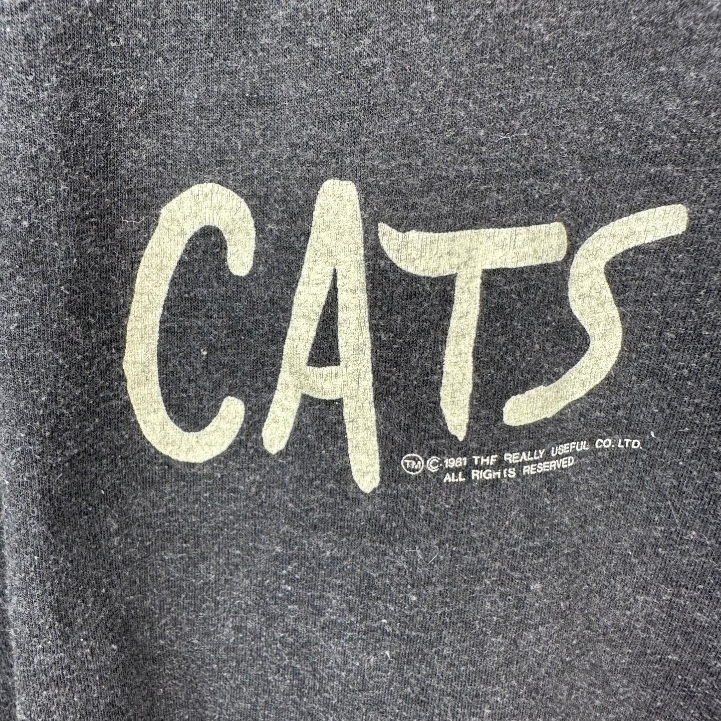 1980s Cats Broadway Musical T-Shirt, Tee Shirts Size Small, Cat Eyes