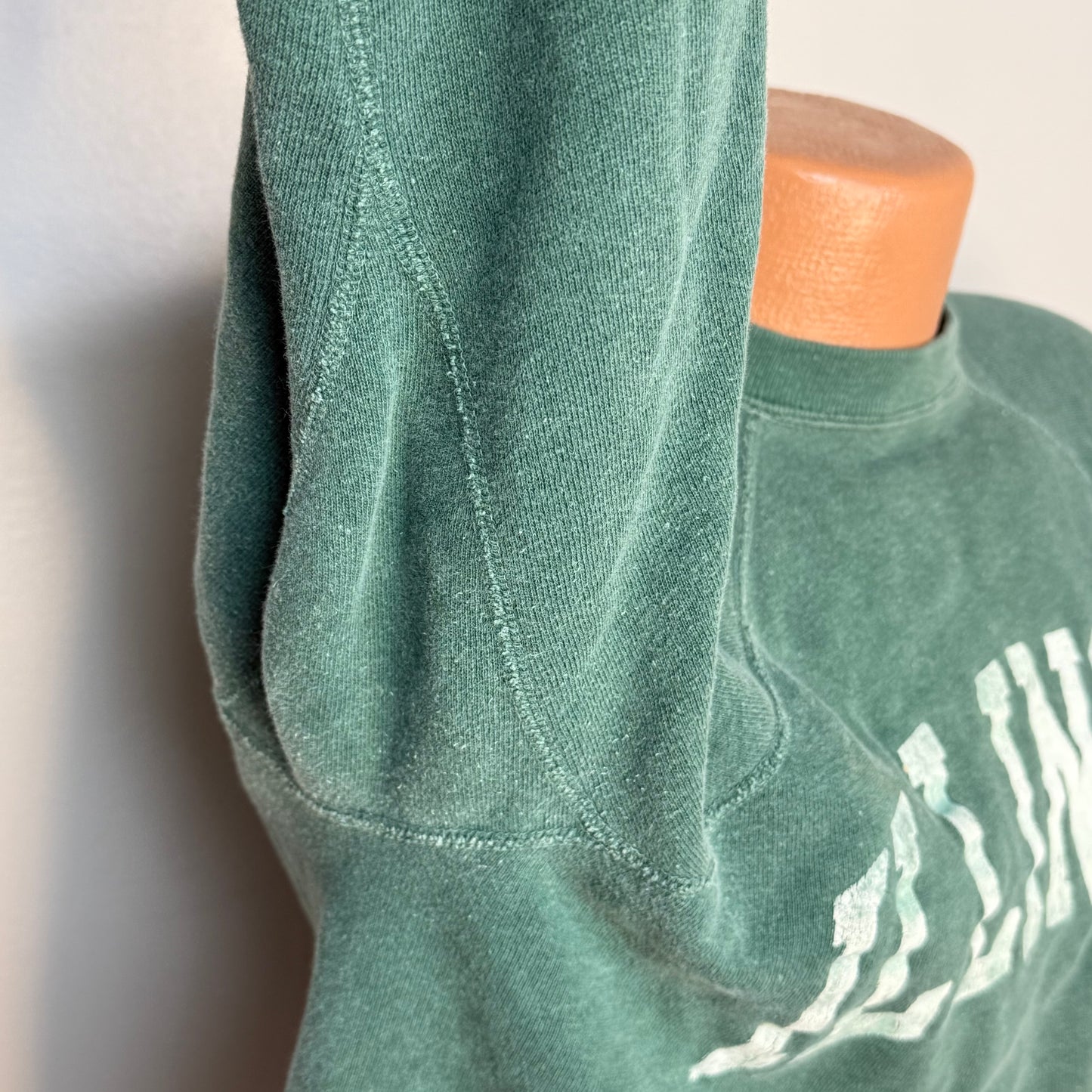 1950s/60s Illinois University Sweatshirt, Size Medium-Large, Faded Green