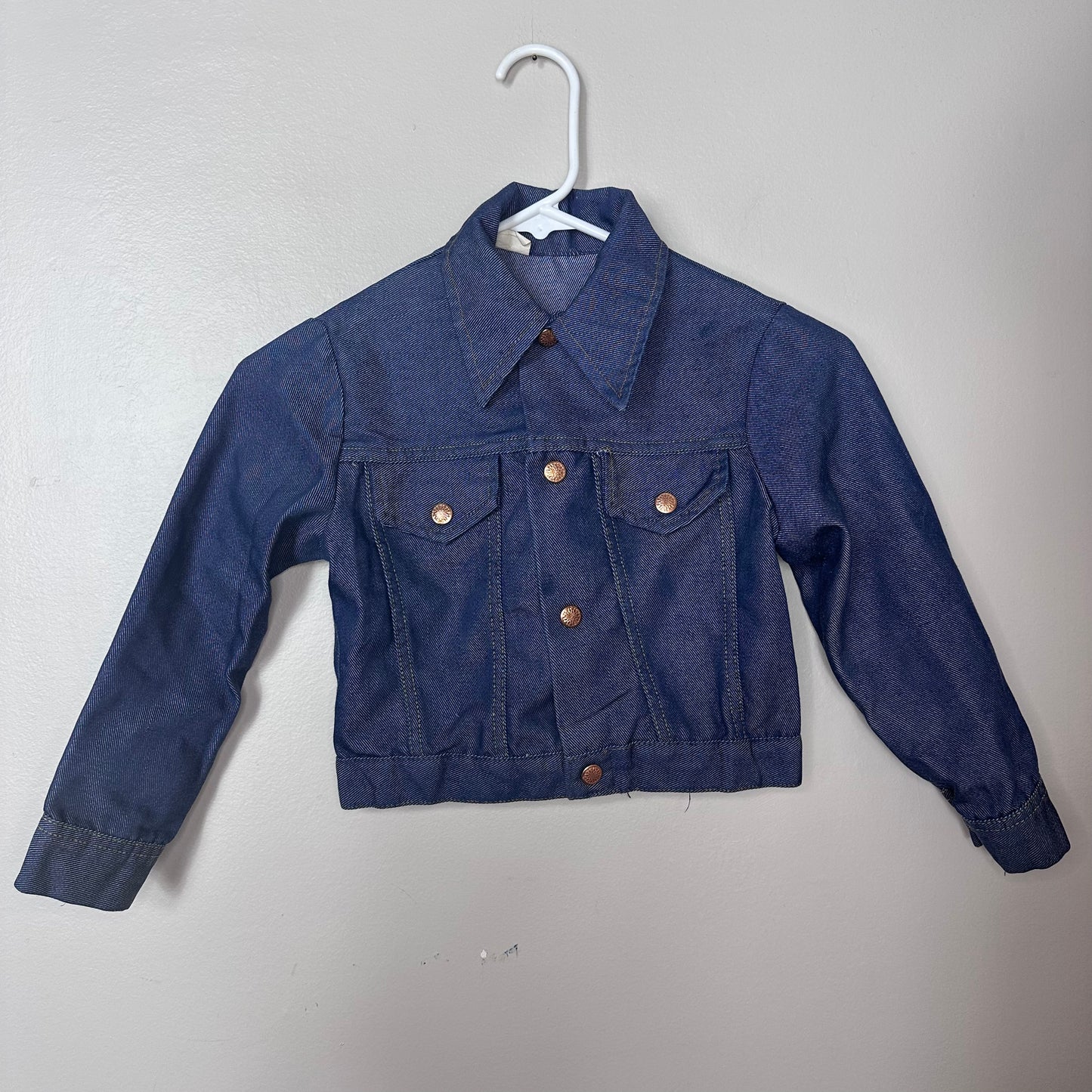 1970s Kids Blue Jean Denim Jacket Size 6/7