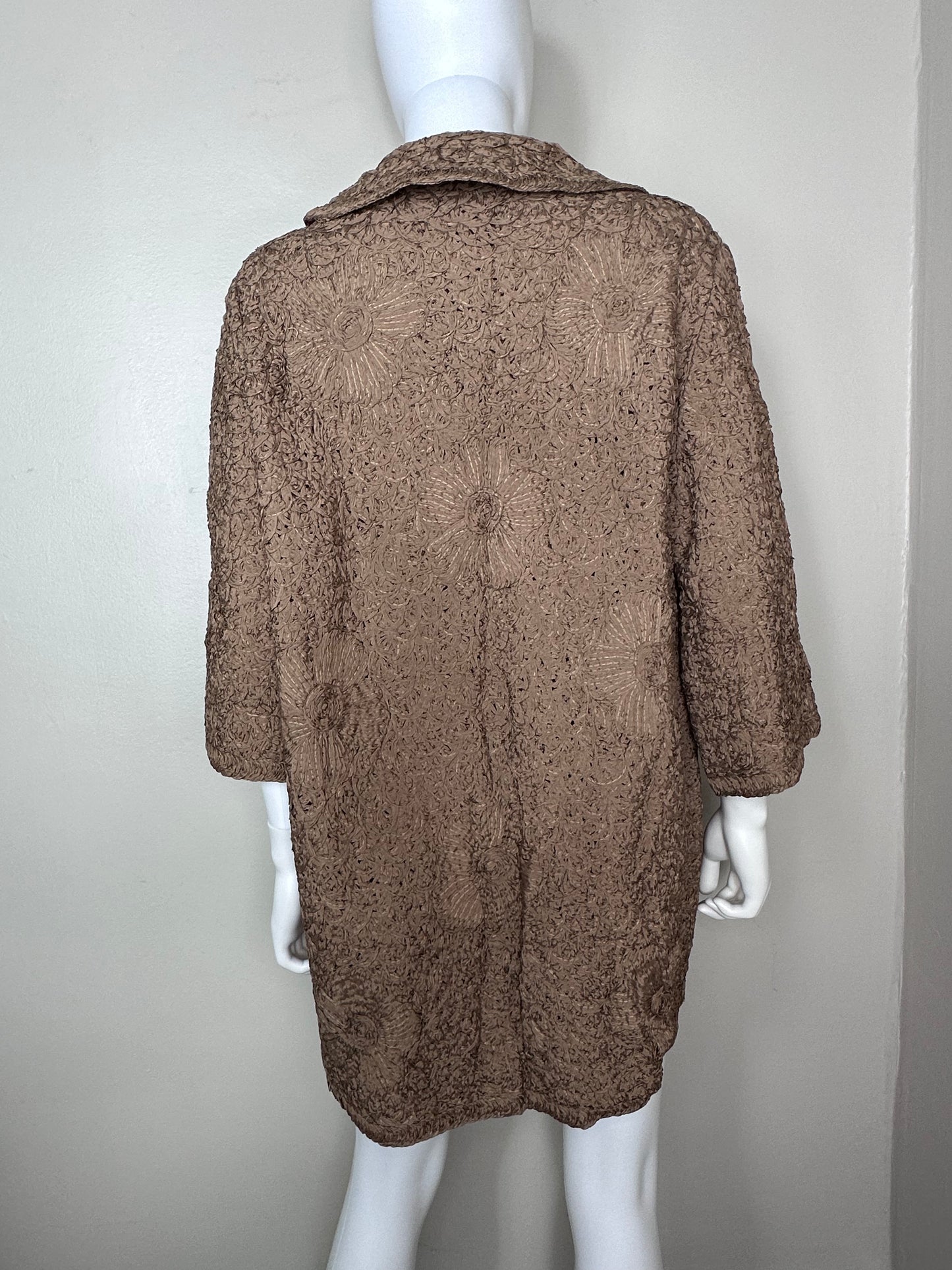 1950s/60s Brown Ribbon Work Coat, The Halle Bros Co Specialty Shop Size Large