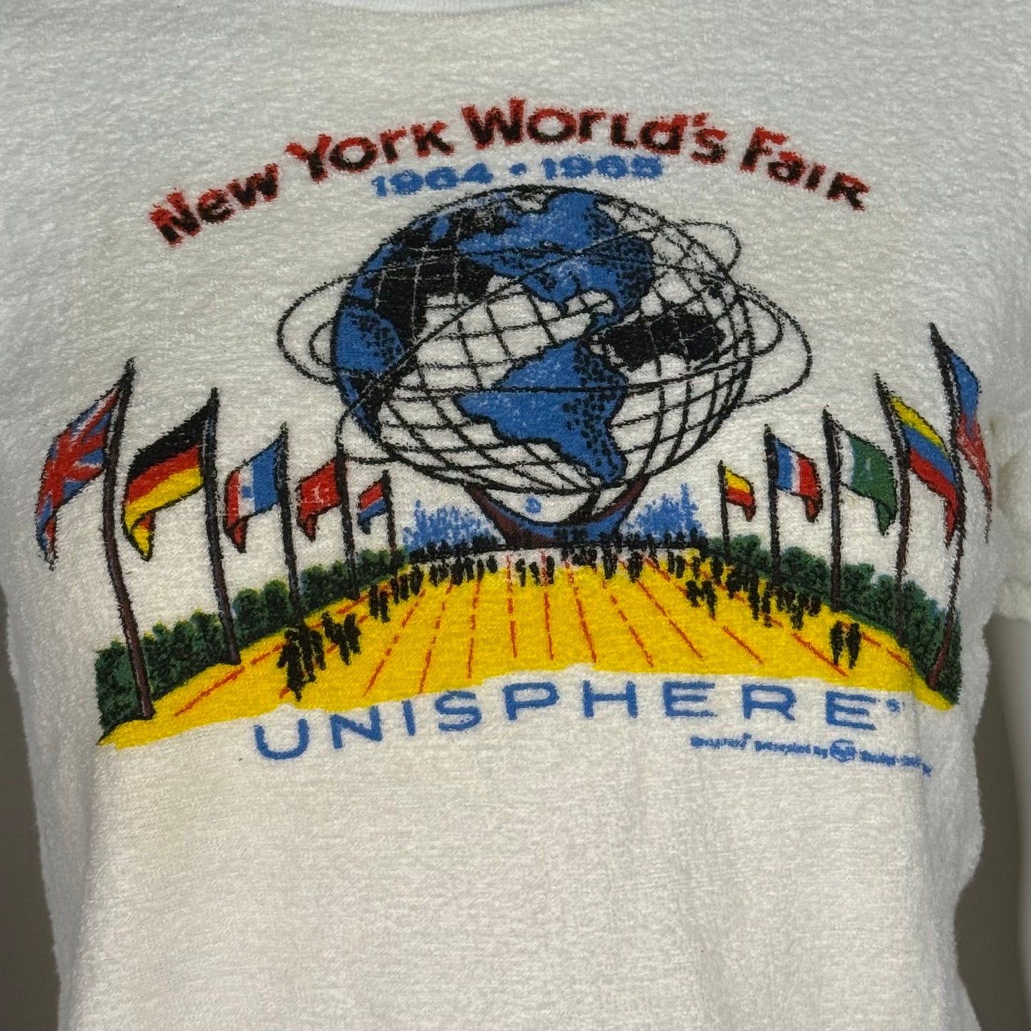 1960s New York World’s Fair Unisphere T-Shirt, NYWF Official Knit by Allison Youth XL/Adult Small, 1964-1965