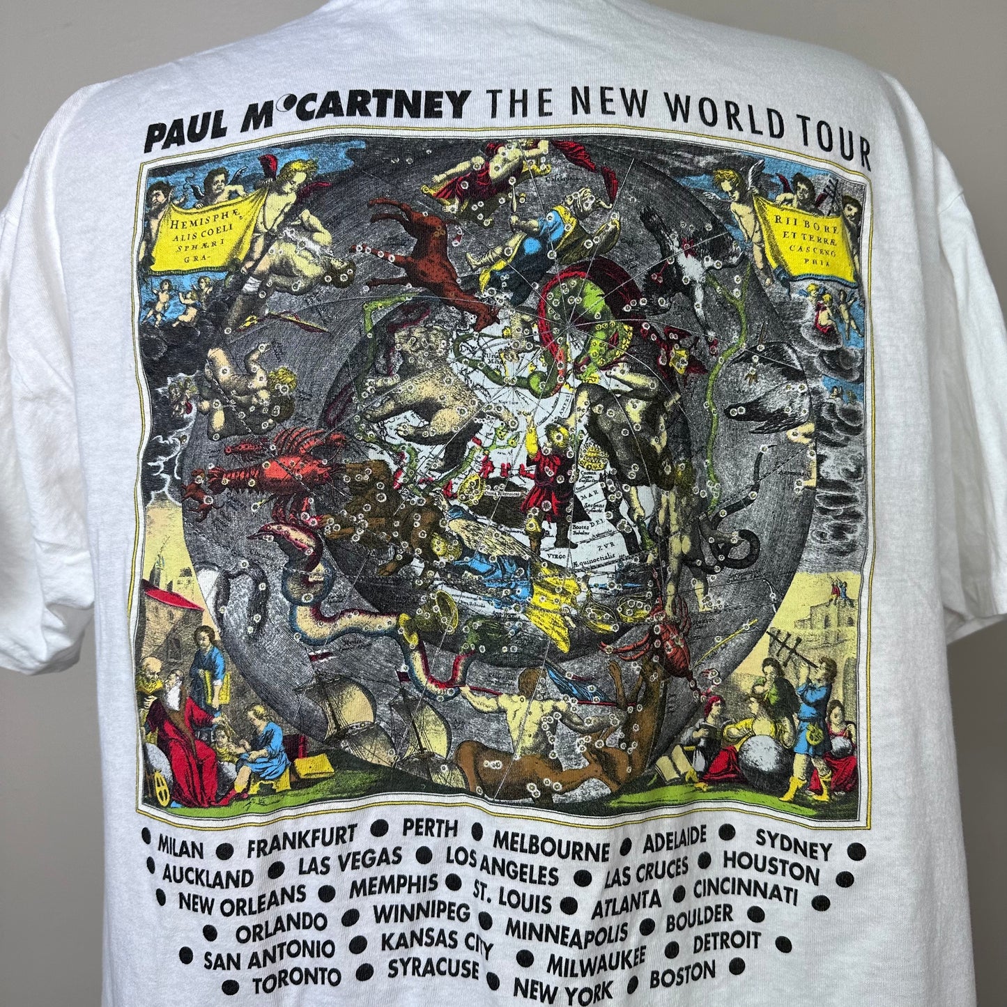 1993 Paul McCartney The New World Tour T-Shirt, Brockum Group Size XL, 1990s Concert Tee