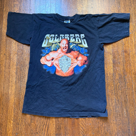 1990s Goldberg Man or Machine T-Shirt, WCW, World Championship Wrestling, Royal Avalon Size Large