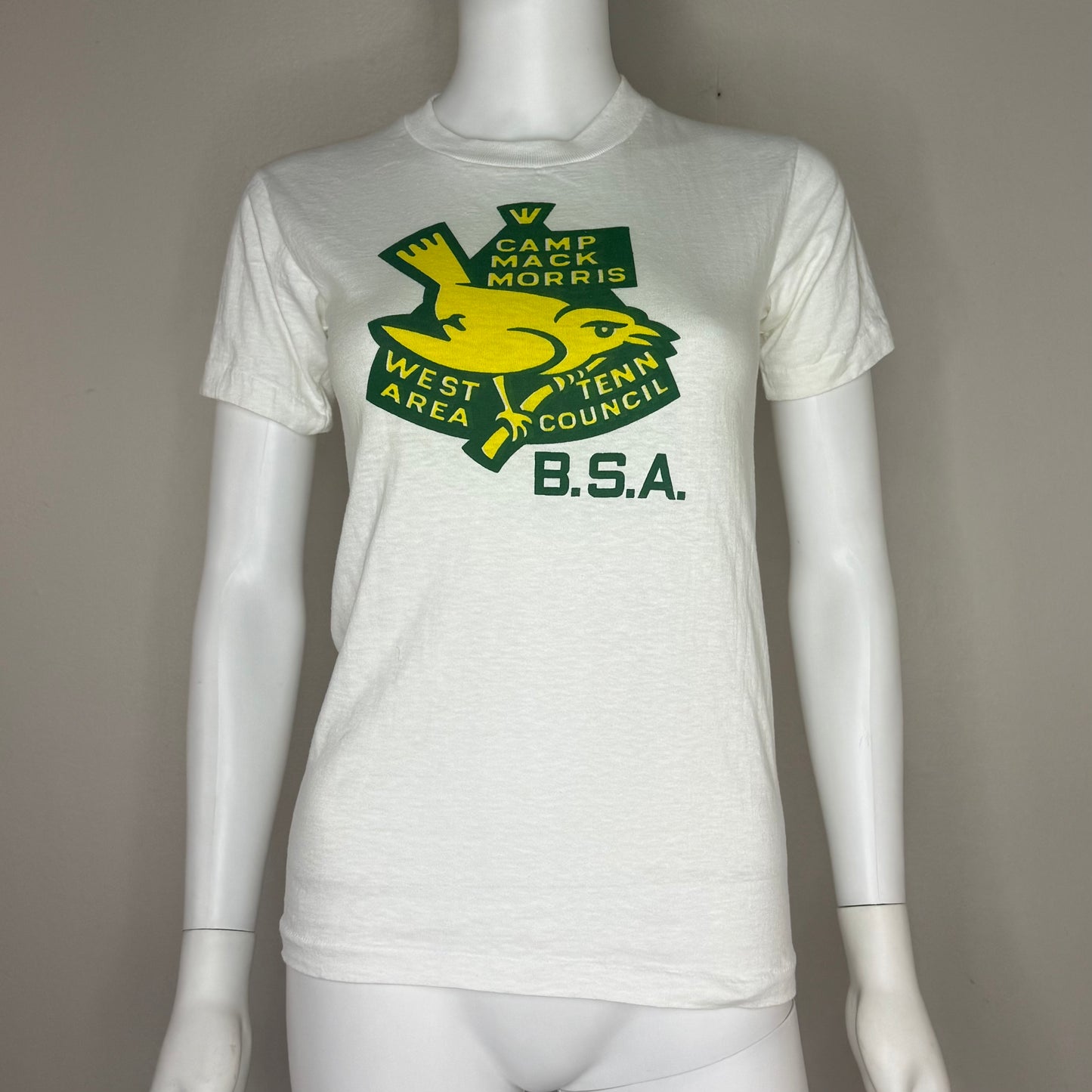 1950s Camp Mack Morris T-Shirt, Boy Scouts West Tenn Area Council, Official B.S.A. Size Youth Large/Adult XS