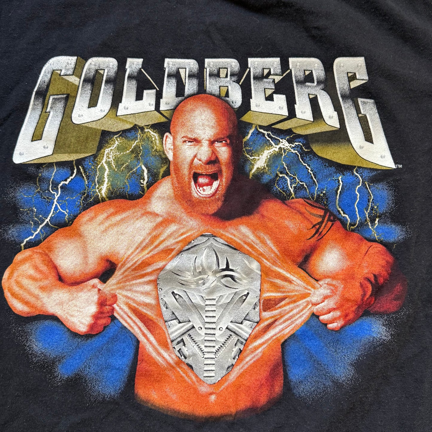 1990s Goldberg Man or Machine T-Shirt, WCW, World Championship Wrestling, Royal Avalon Size Large