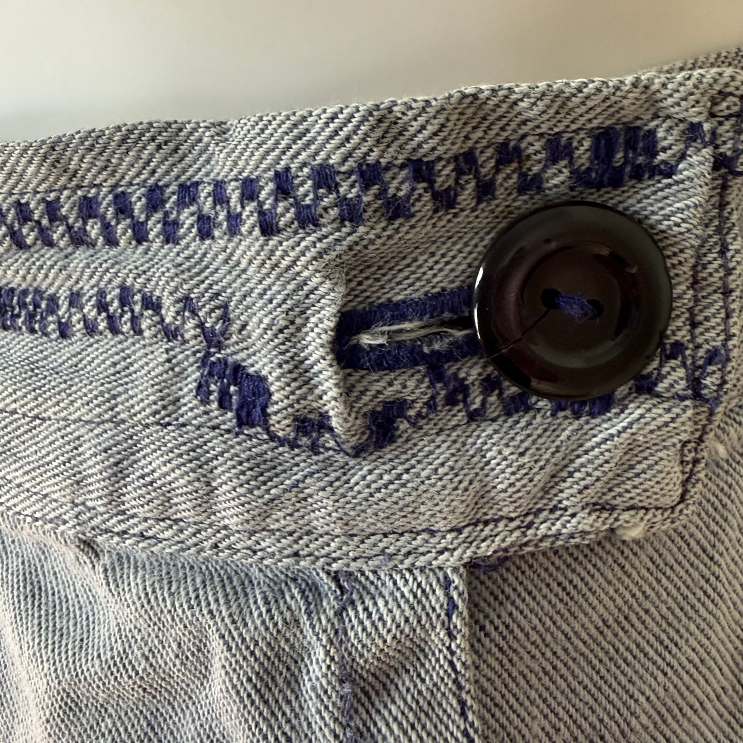 1940s Maternity Chambray Shorts, Handmade Size Medium