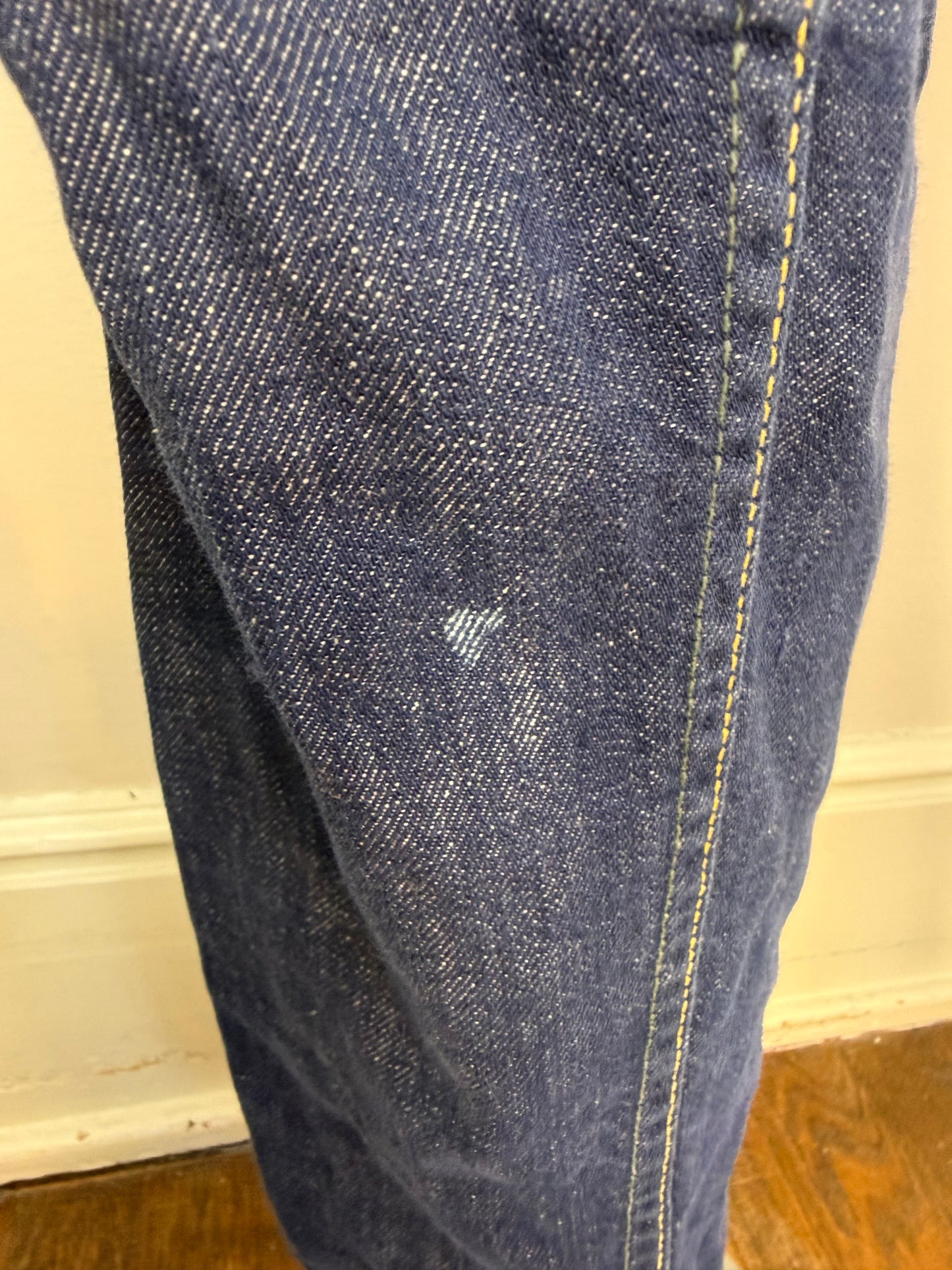 1960s Blue Jeans, Lady Lee Riders, 25.5"x29.5", Authentically Western Sanforized Cotton Blu-Fast Denim