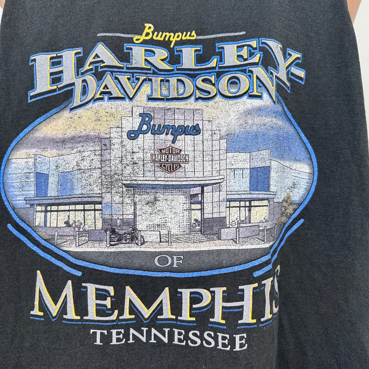 Y2K Harley Davidson Motorcycles Tank Top, Size XXL, 2000 Flaming Eagle, Bumpus Memphis Tennessee, RK Stratman